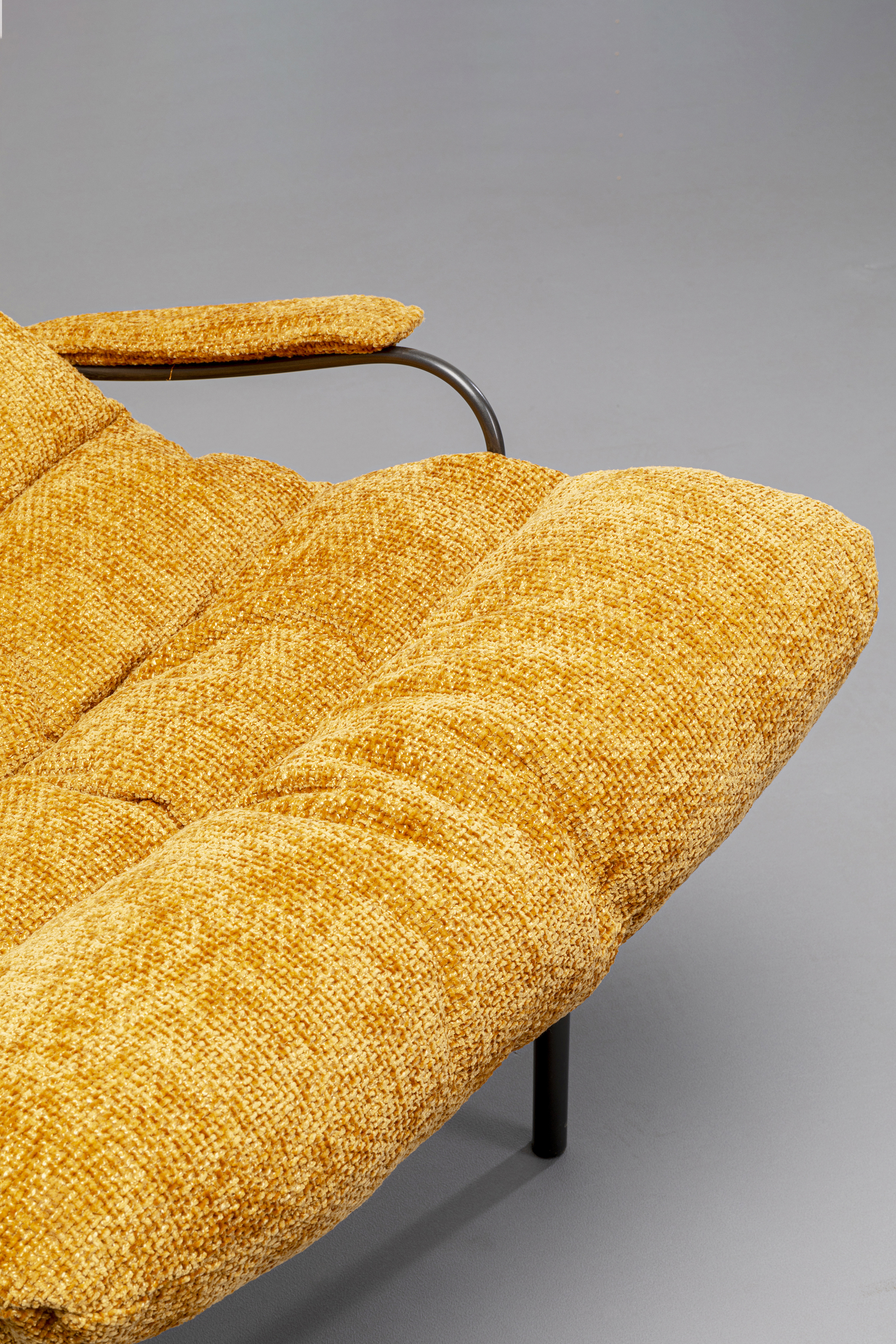 Sessel mit Hocker Vienna, Boucle gelb - Vienna