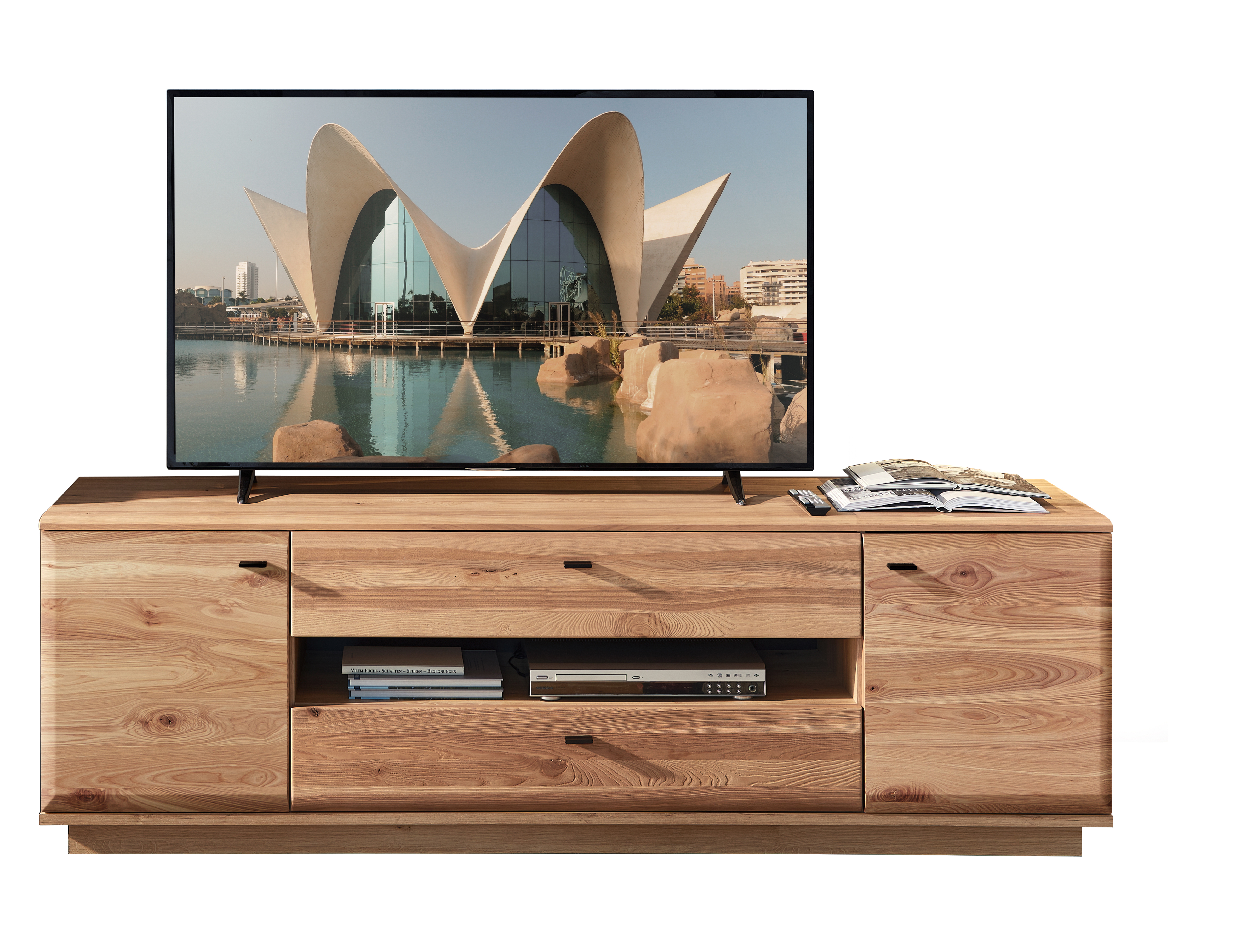 TV-Unterteil, Front Esche Altholz massiv - Mykon 959
