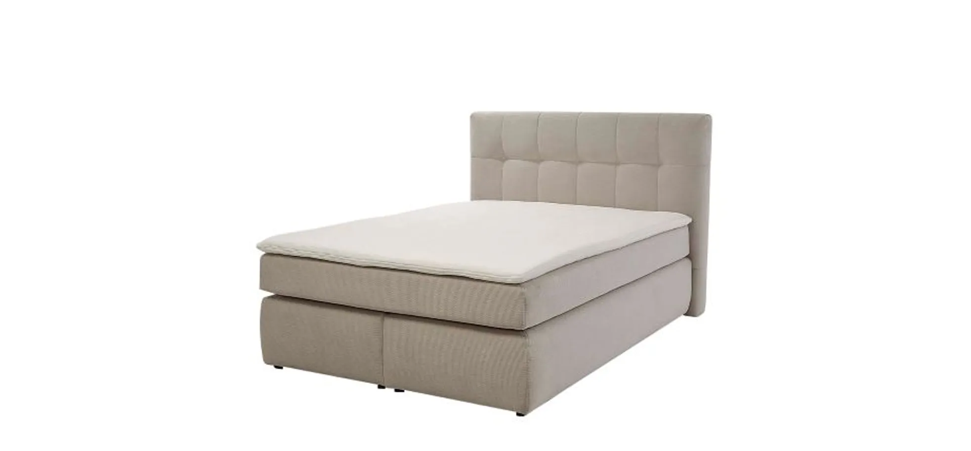 Boxspringbett, Feincord beige, - Janah