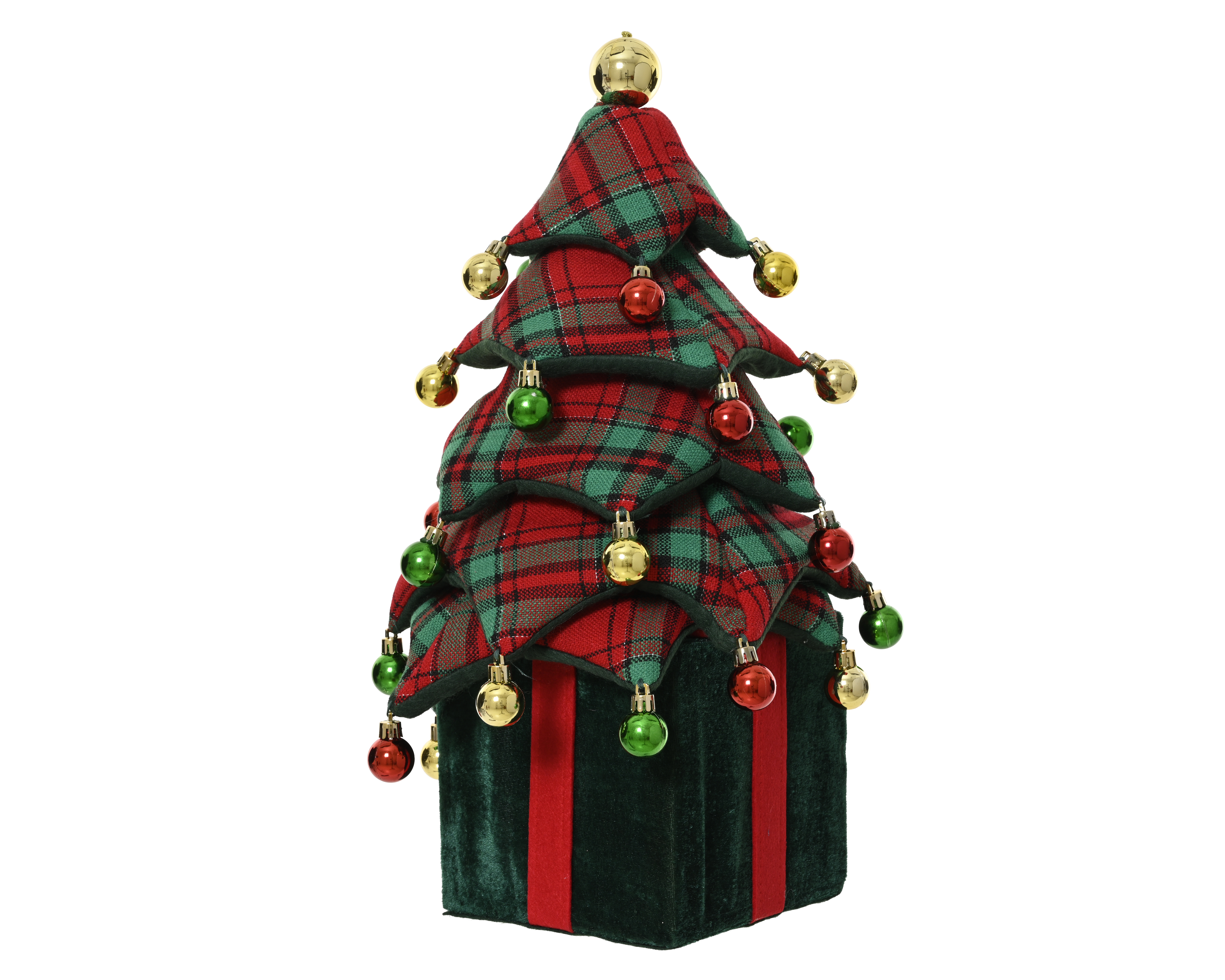 Baum - grün/rot, Polyester, L25-W25-H70cm