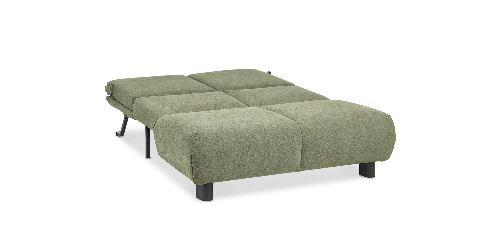 Faltsofa EBBY - 2-Sitzer ohne Armlehne, 140 cm inkl. Schlaffunktion/Relaxfunktion, Stoff, Grün