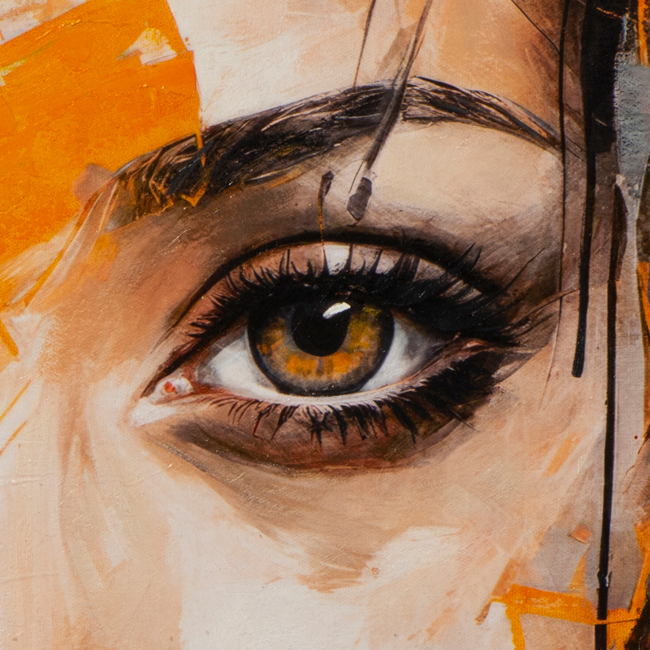 Bild, Acryl, 100x100 cm NEW - Brown eye girl