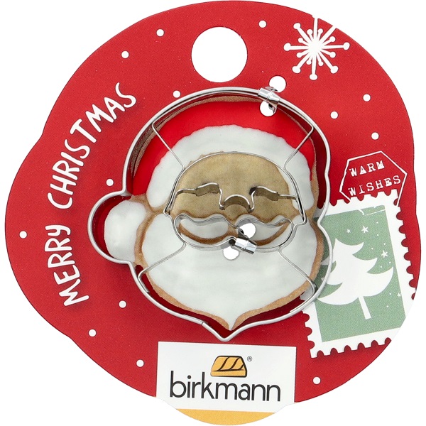 Ausstechform Weihnachtsmann Gesicht - 4,5 cm,  Edelstahl