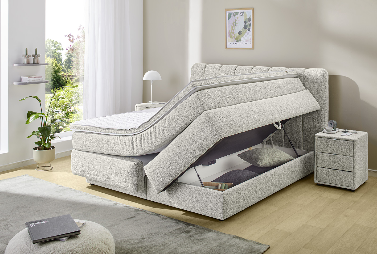Boxspringbett, beige - MyStyle 3111