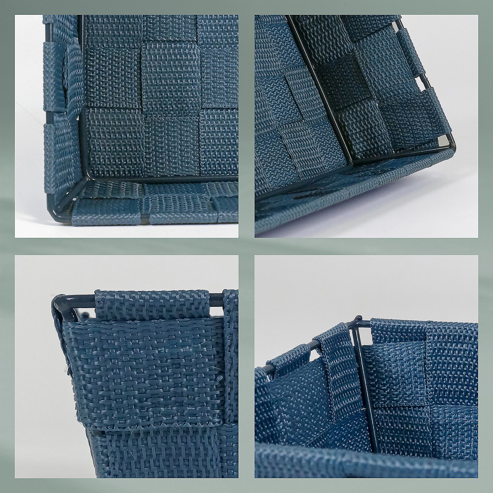 Korb Alvaro 15x6x23 cm - PP-Faserband rauchblau