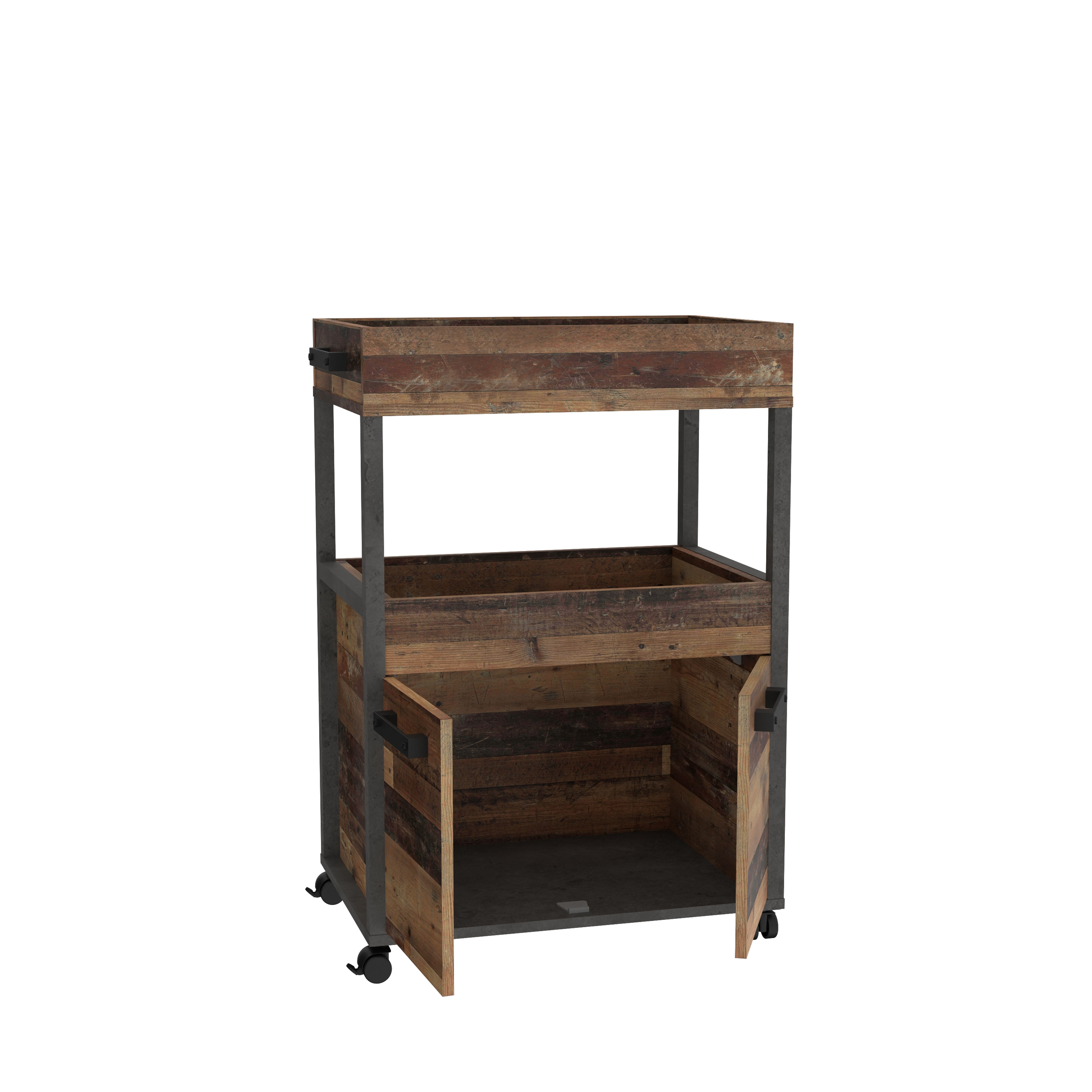 Minibar, Old Wood Vintage, Dunkelgrau - Franka