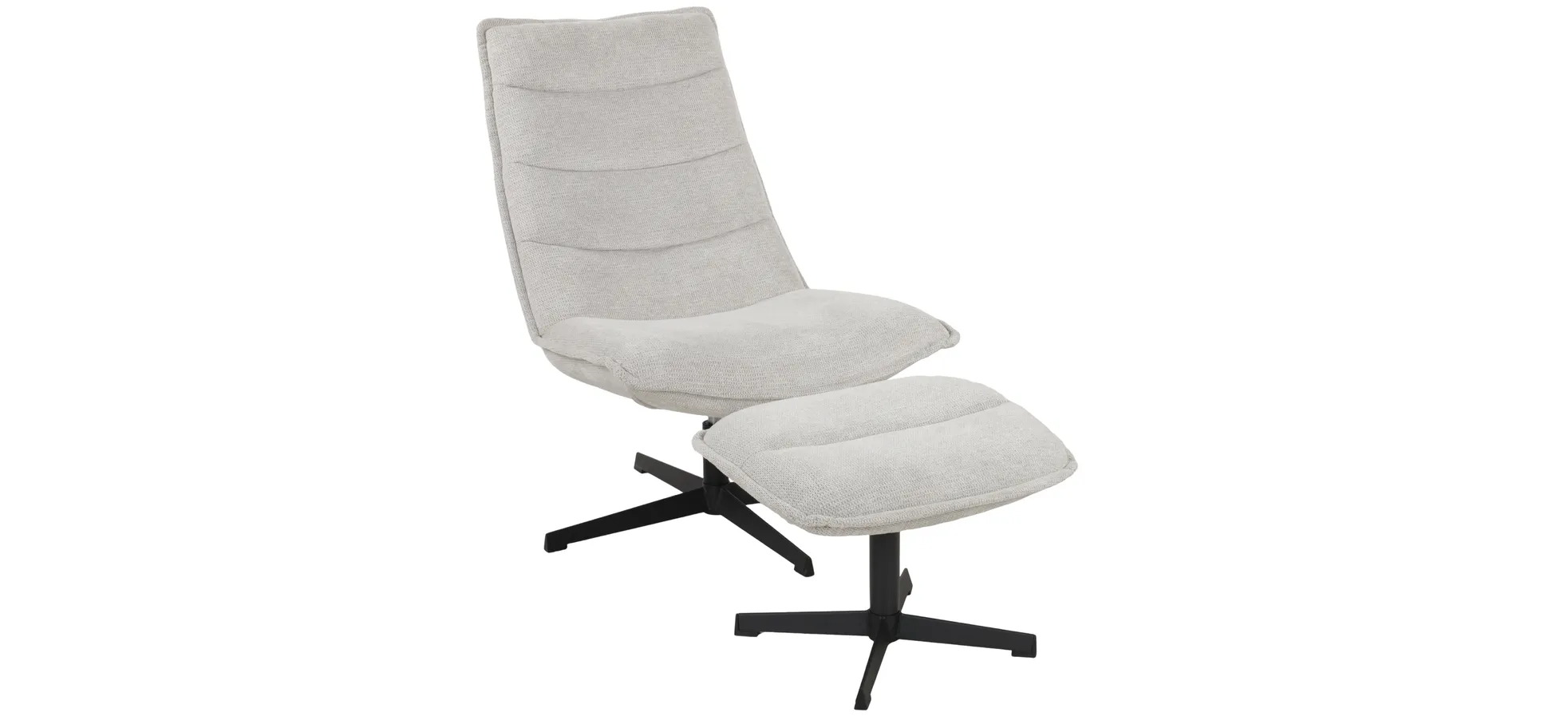 Relaxsessel mit Hocker, hellgrau - Danika