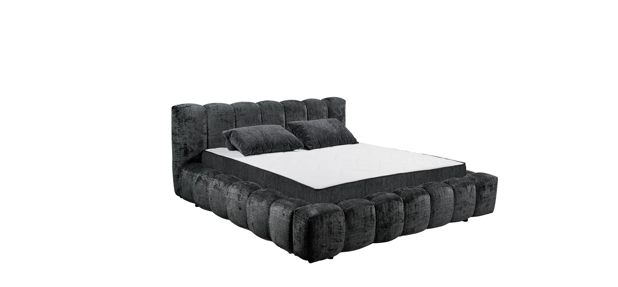 Polsterbettrahmen, Stoff black, 180x200 cm - Eleine