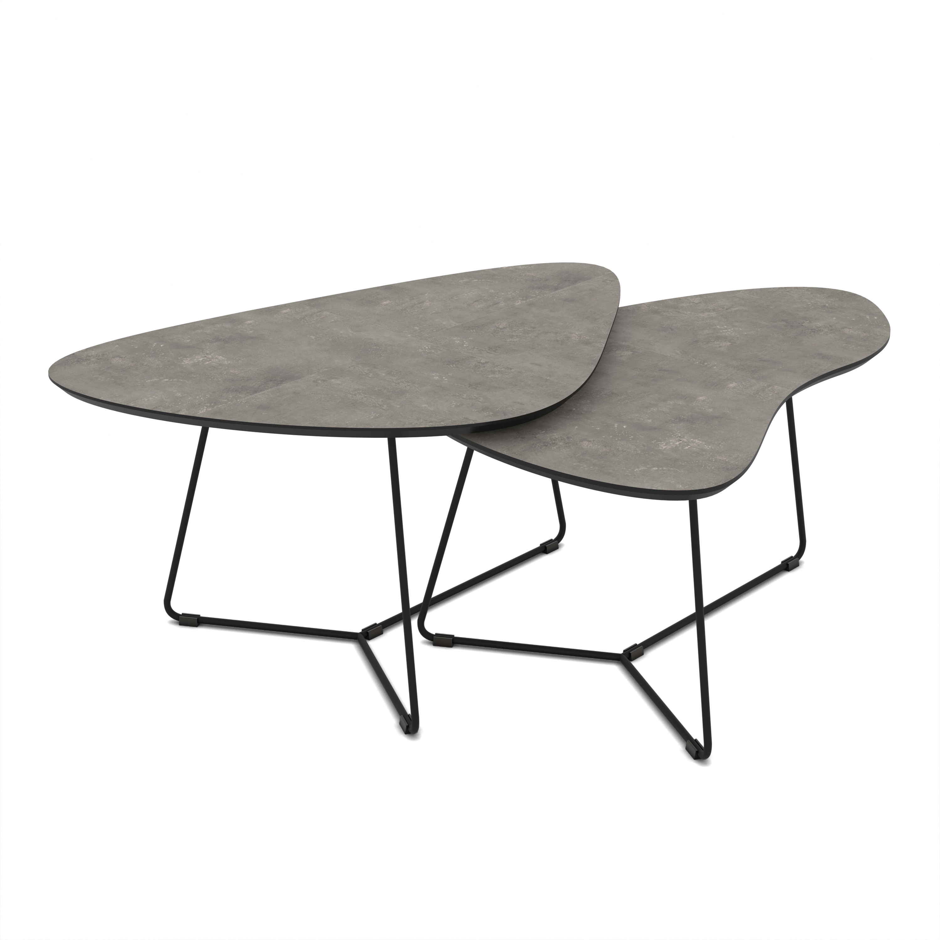 Couchtisch, 2-er Set, betonoptik dunkel - MyStyle 1031