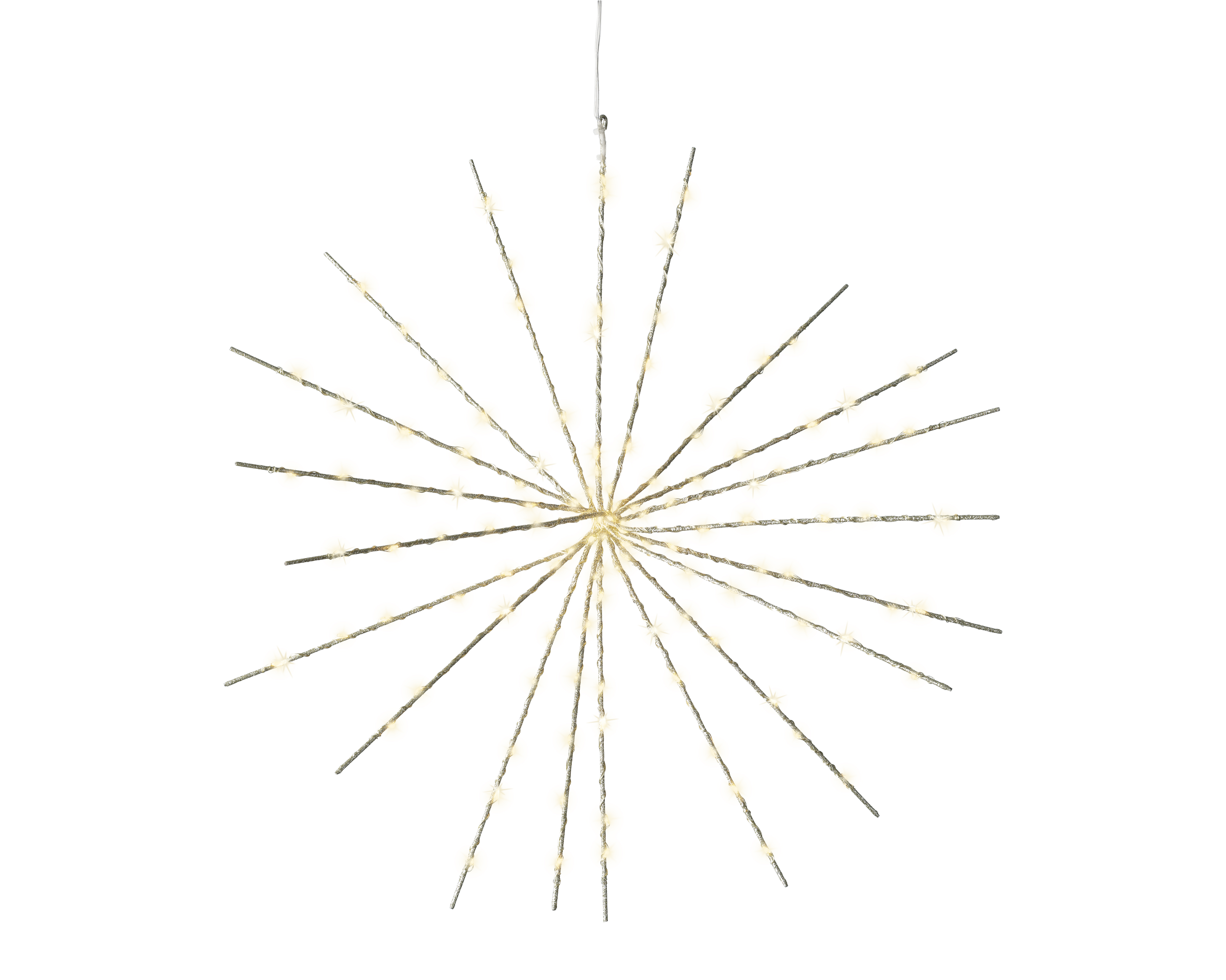 LED Polarstern Lichterkette - gold/warmes weiss, Metall, Ø55cm-130L