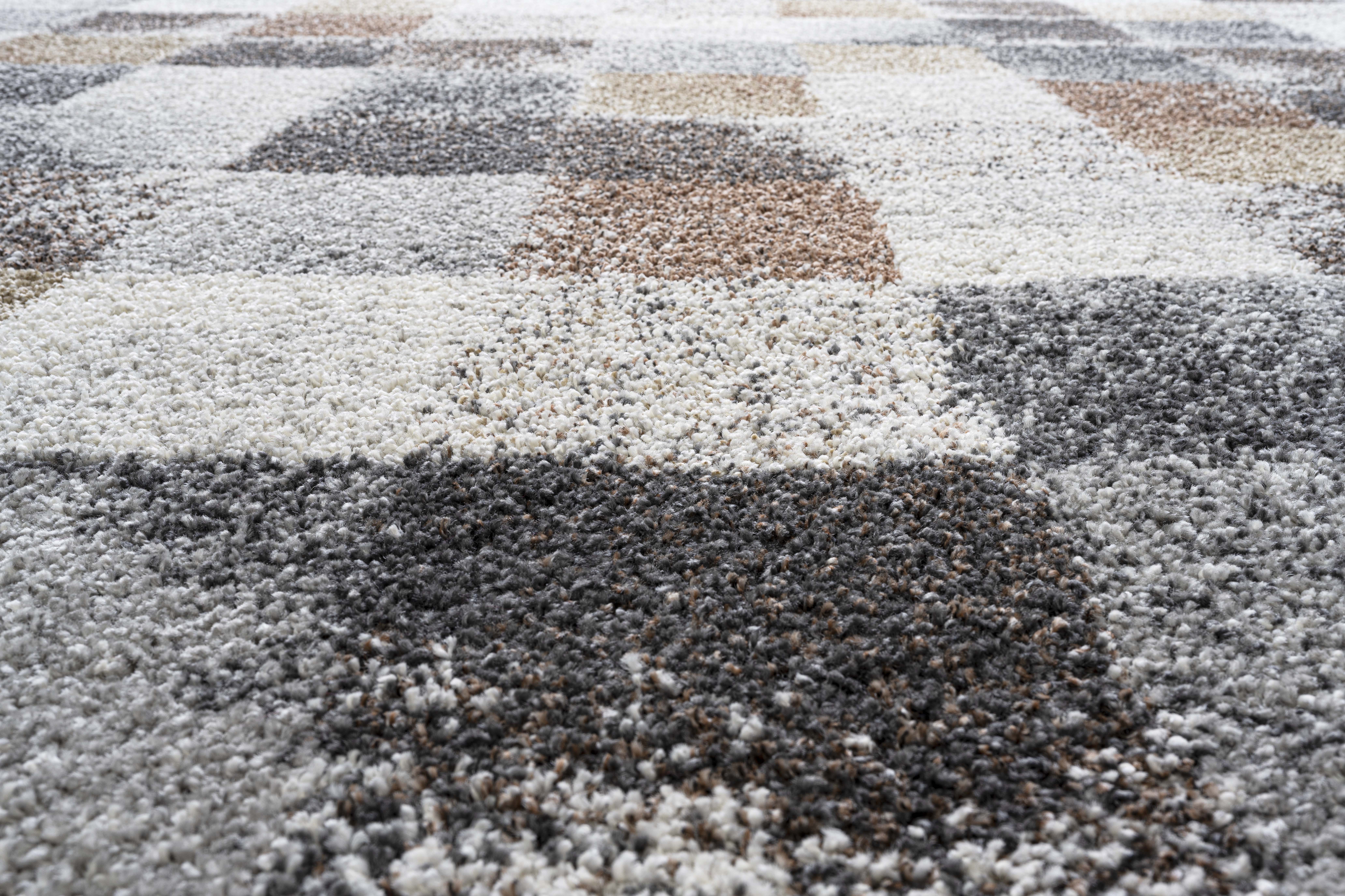 Webteppich, grau-goldfarben-braun, 80x150 cm  - Rehari