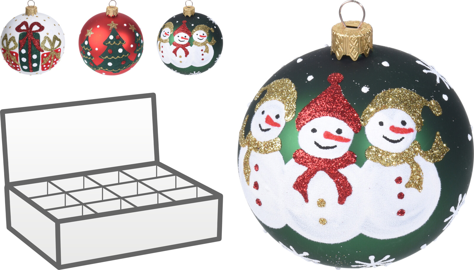 Weihnachtskugel 8cm - sortiert