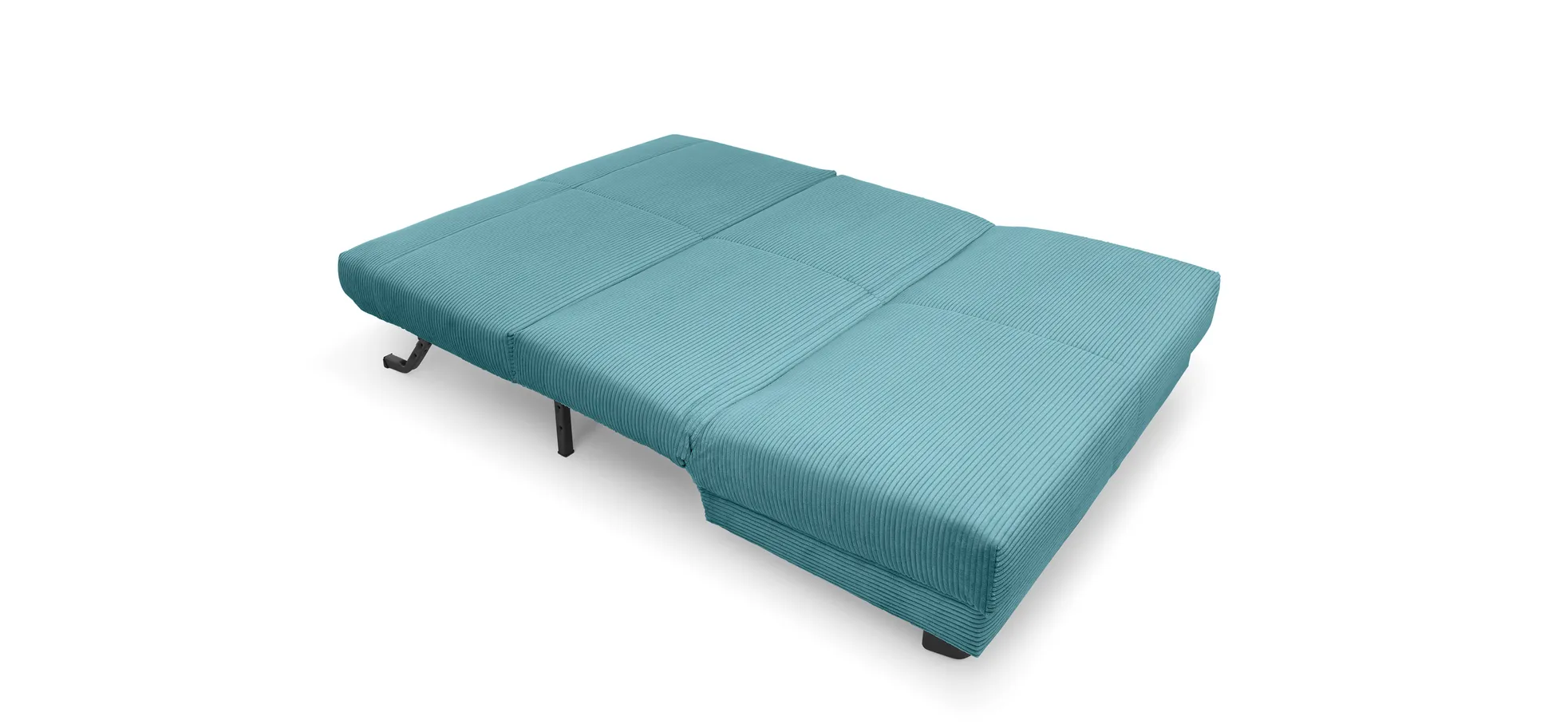  Schlafsofa EASY Optik A - 2-Sitzer ohne Armlehne, 140 cm inkl. Schlaffunktion, Cord, Türkis