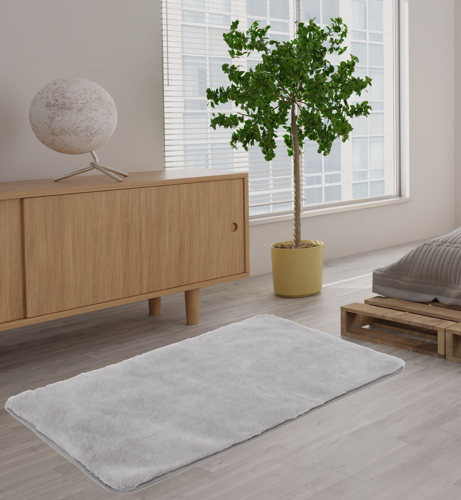 Badteppich Sable, grau - BL ca. 60x90 cm