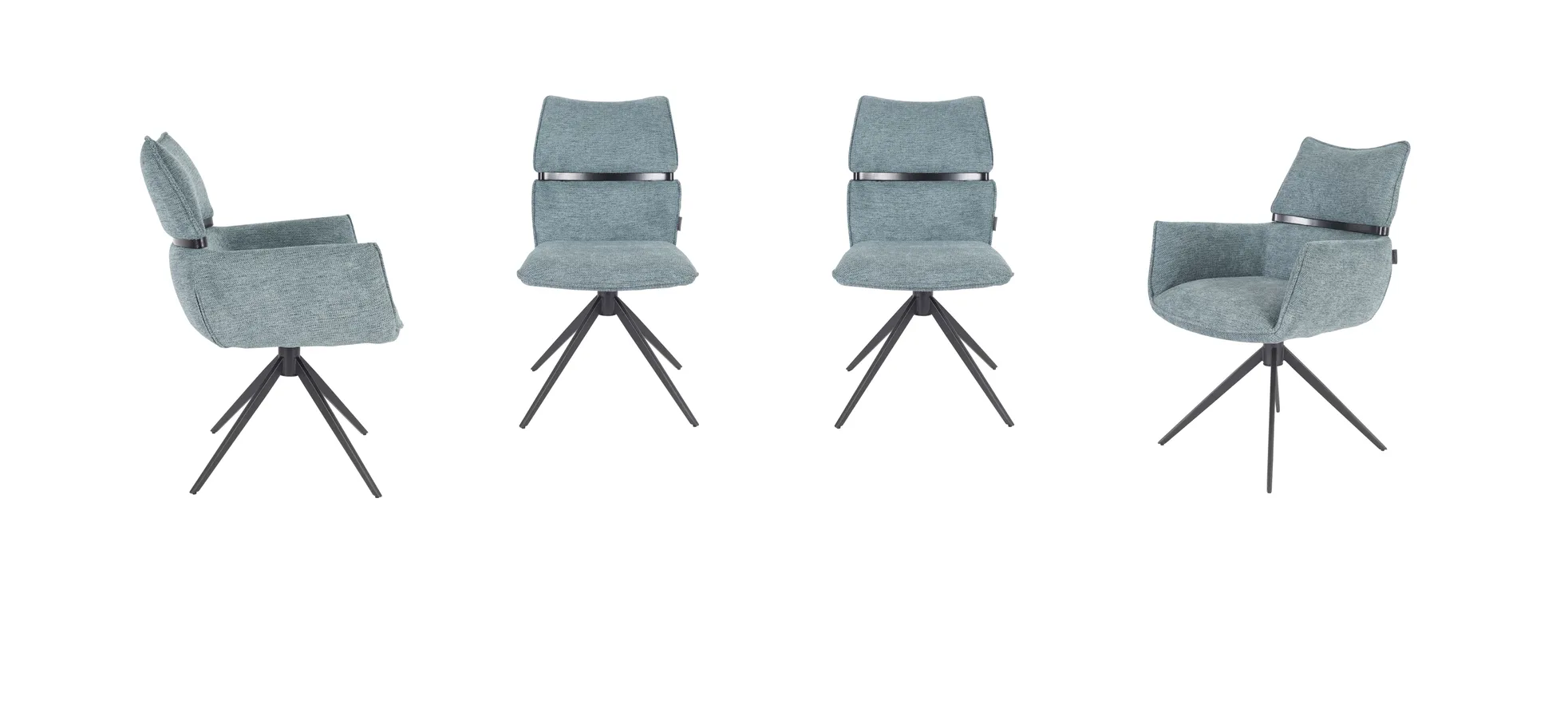 Stuhl, Bezug türkis, drehbar 360° autoreturn - Marja