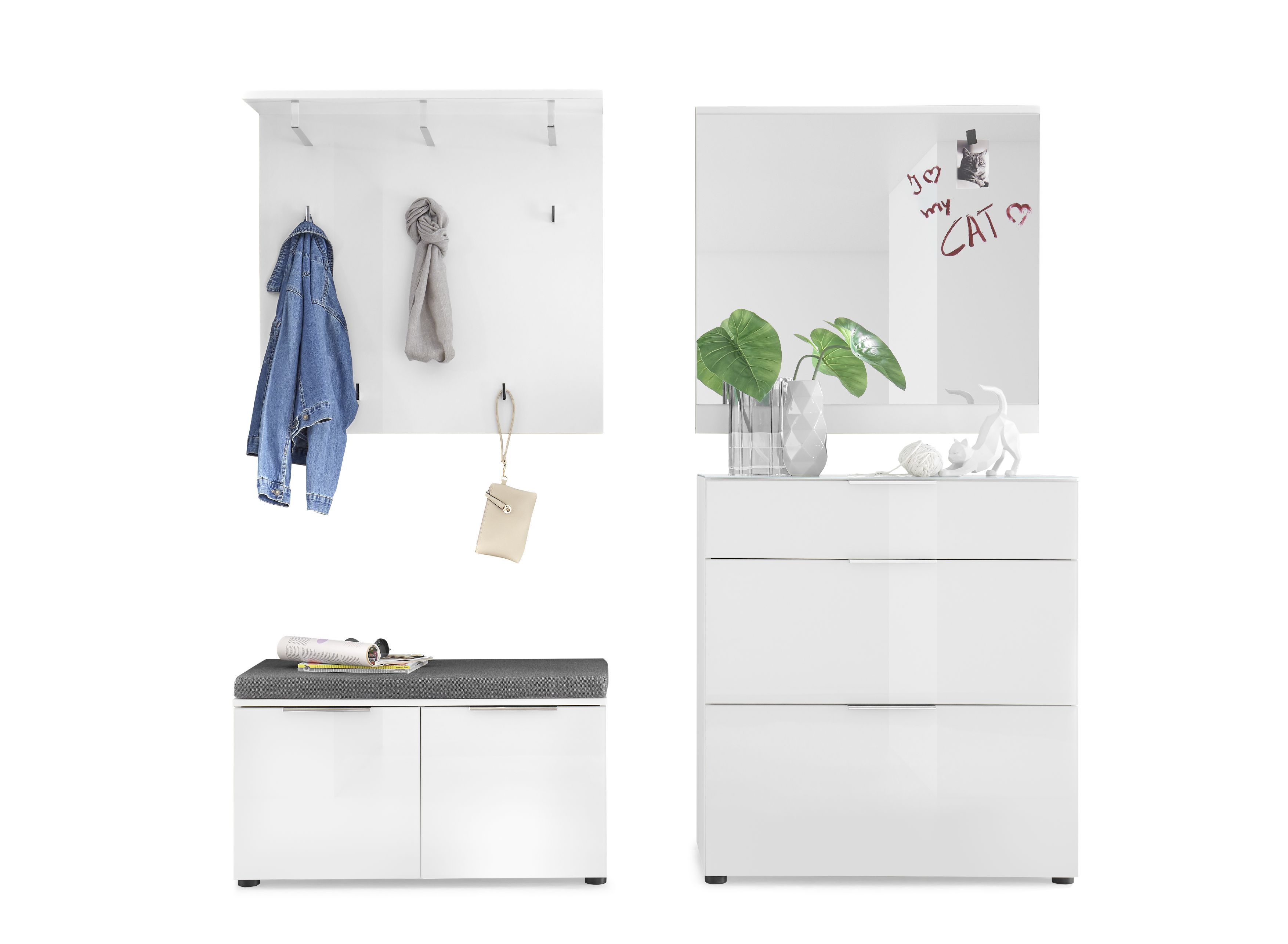 Schuhschrank, weiß - Ilaria