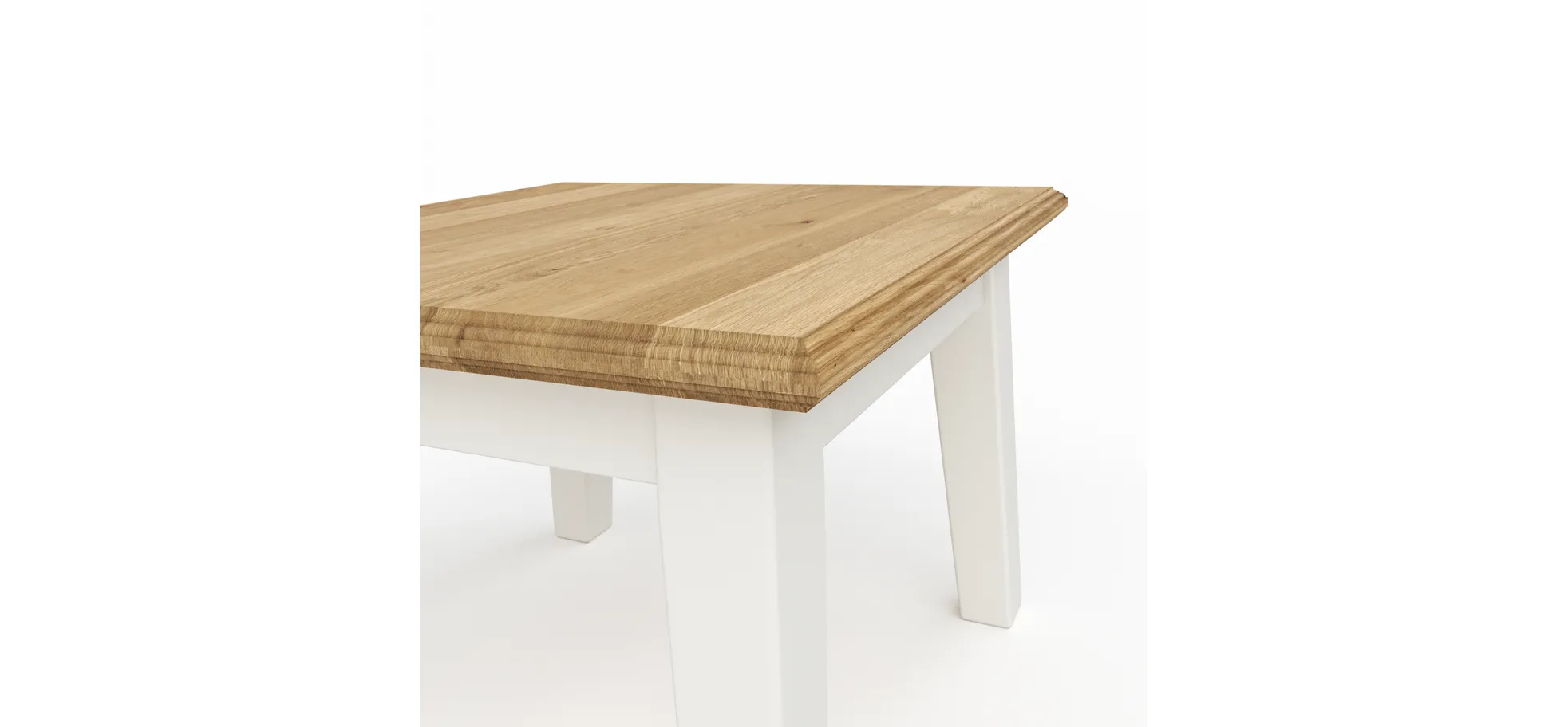 Beistelltisch, weiß lackiert teilmassiv - Louisiana