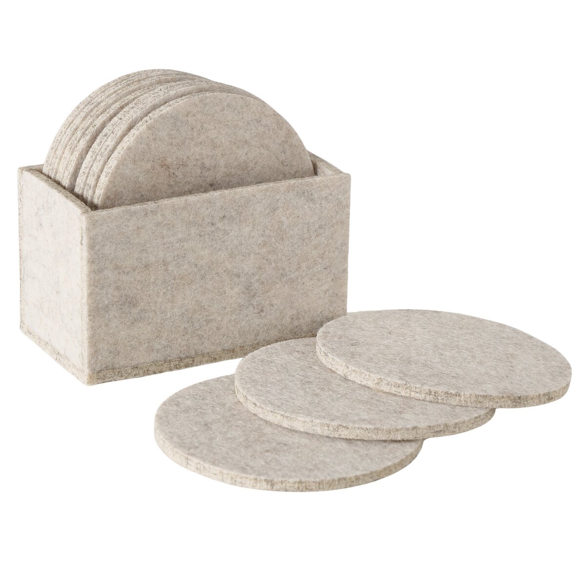 Untersetzer Kosta, 11 tlg. - B 0,50 cm, Polyester, beige