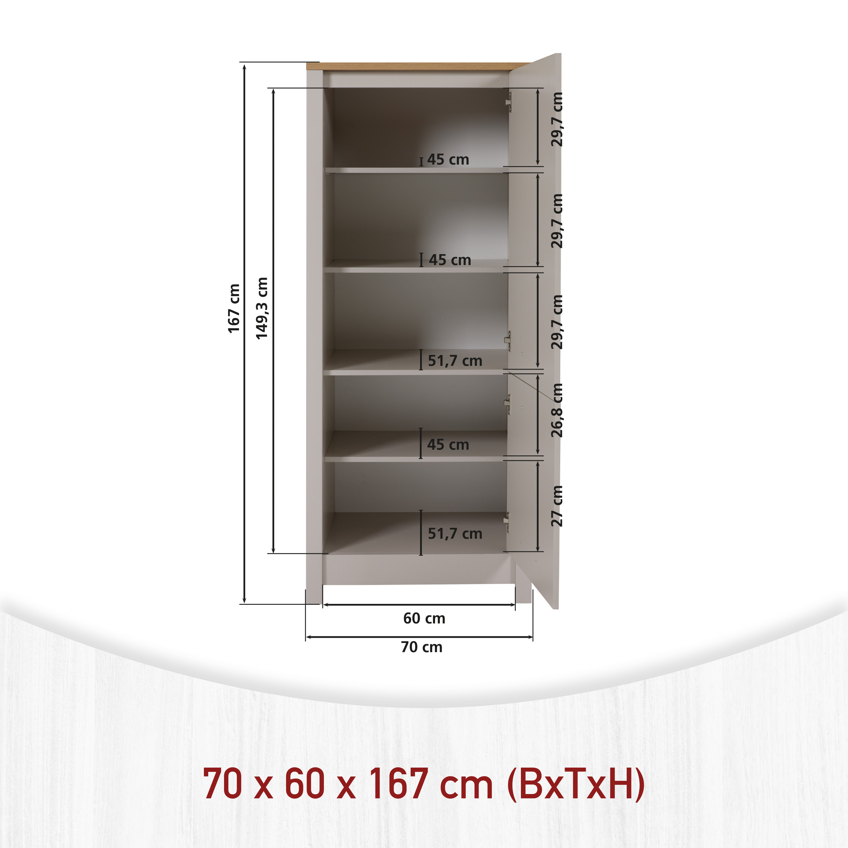 Geräteschrank, Kaschmir/Artisan Eiche - MyStyle 9004