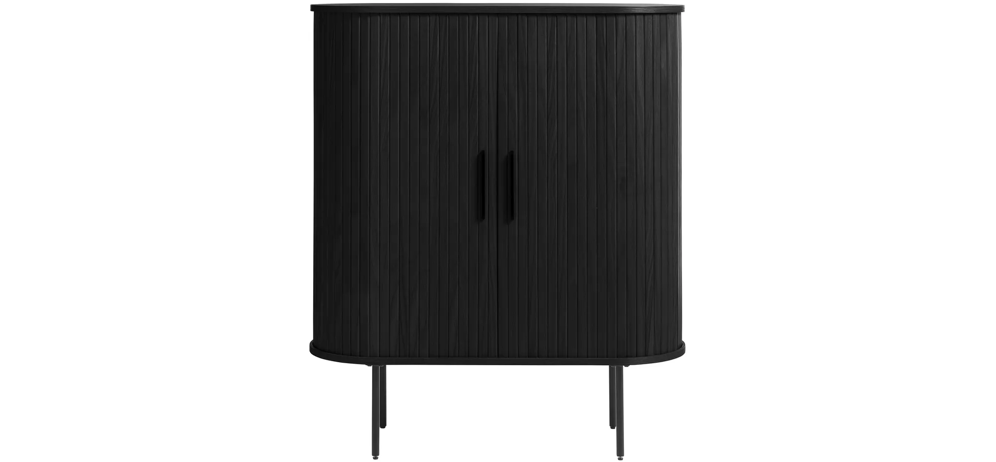 Highboard - Eiche Furnier, Schwarz