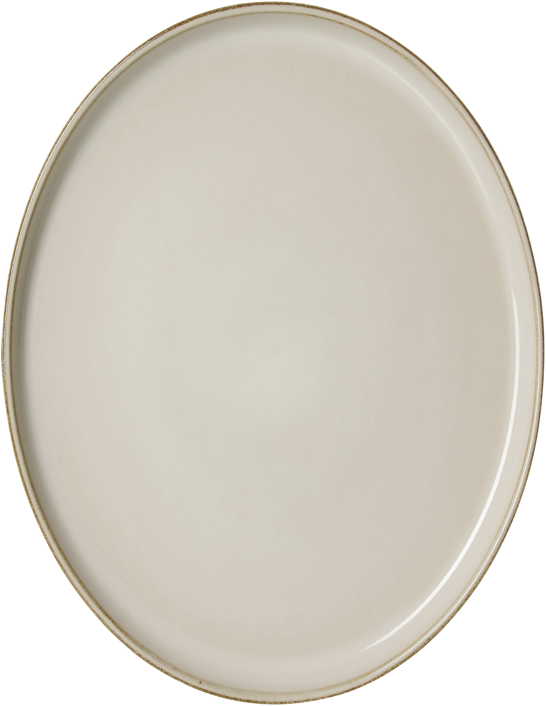 Platte Olivia, oval - steingut, beige, 19x25cm