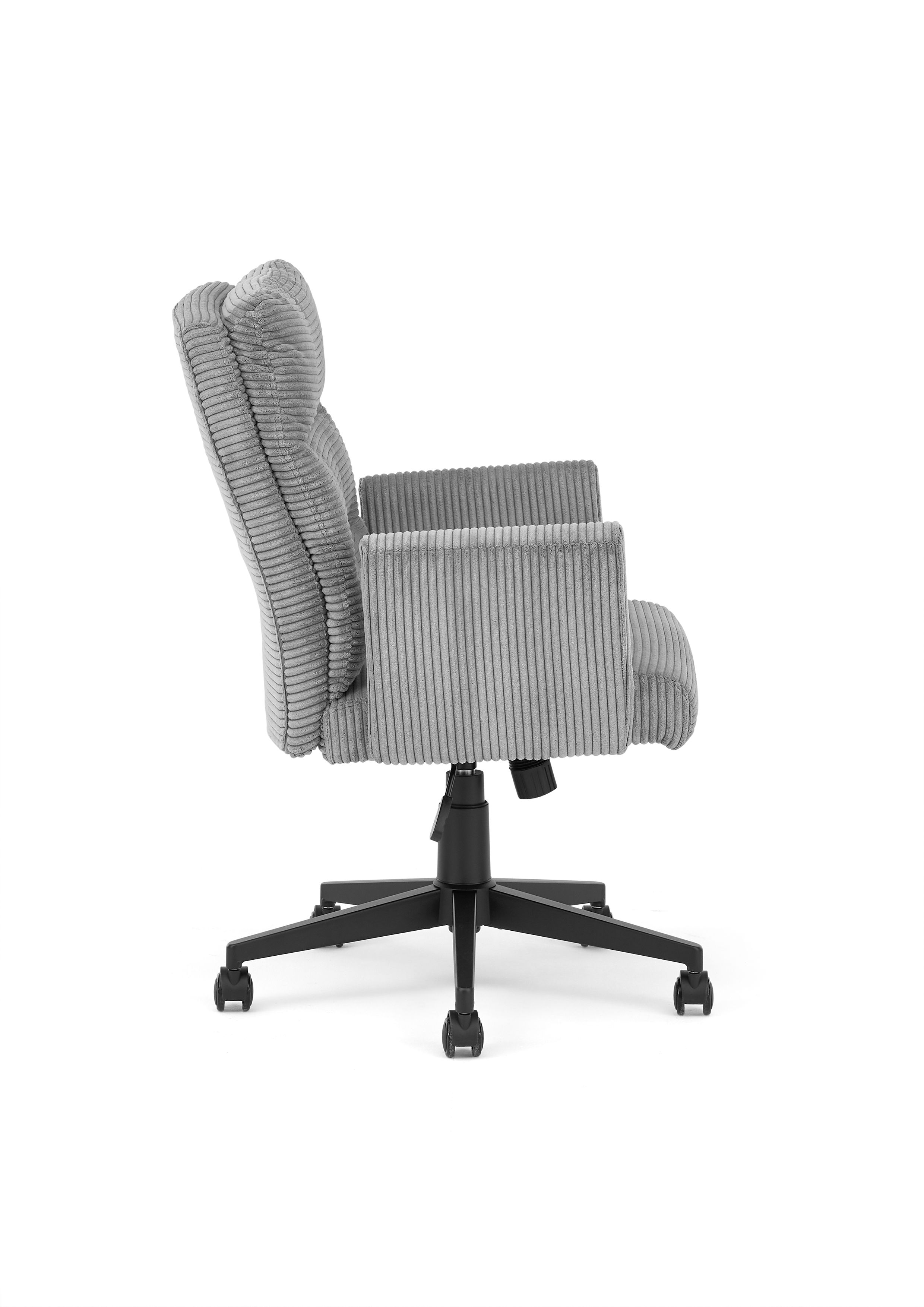 Drehstuhl mit Armlehnen, Cord grau - Darleen