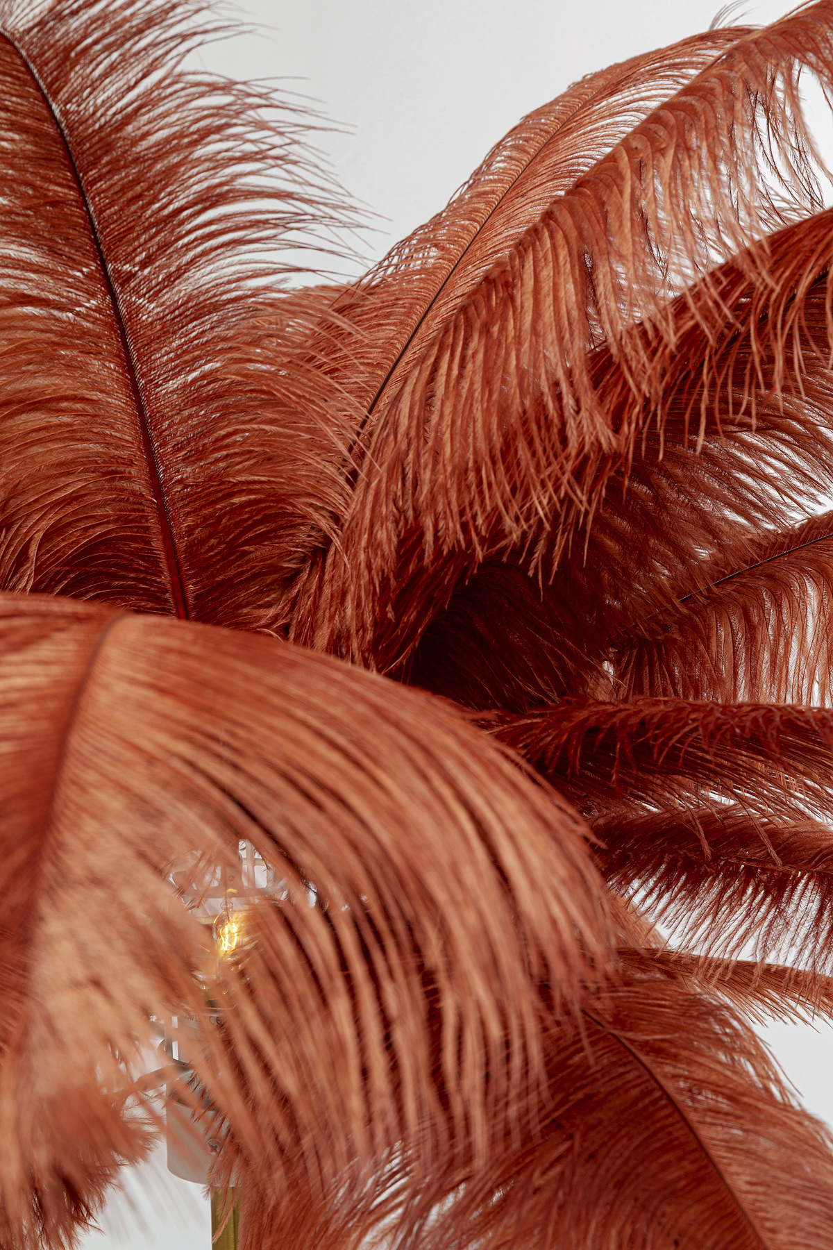 Stehleuchte Feather Palm, rot, Stahl messing - Leuchten