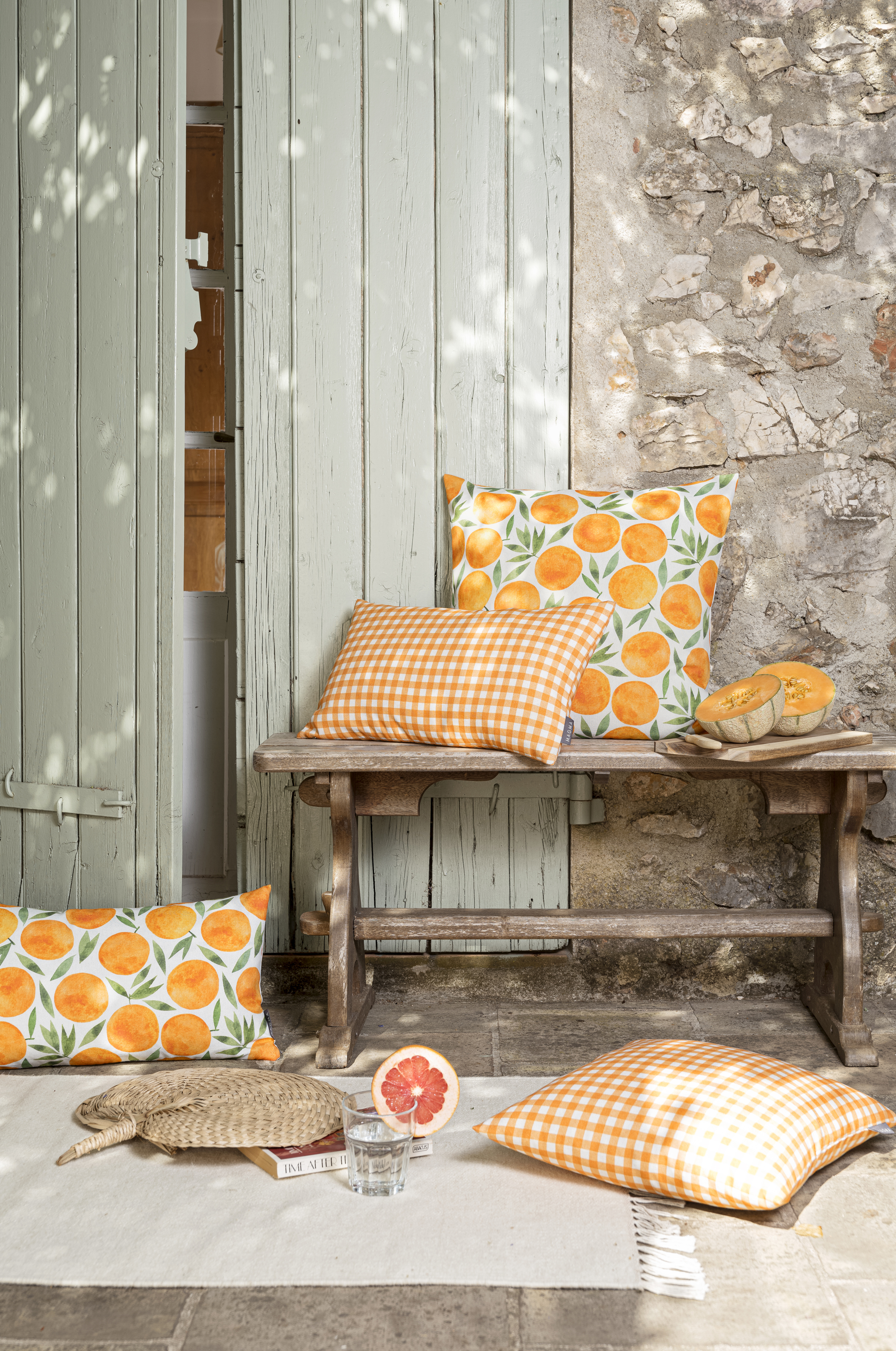 Kissenhülle Picnic, orange - 100% baumwolle, 50x50cm