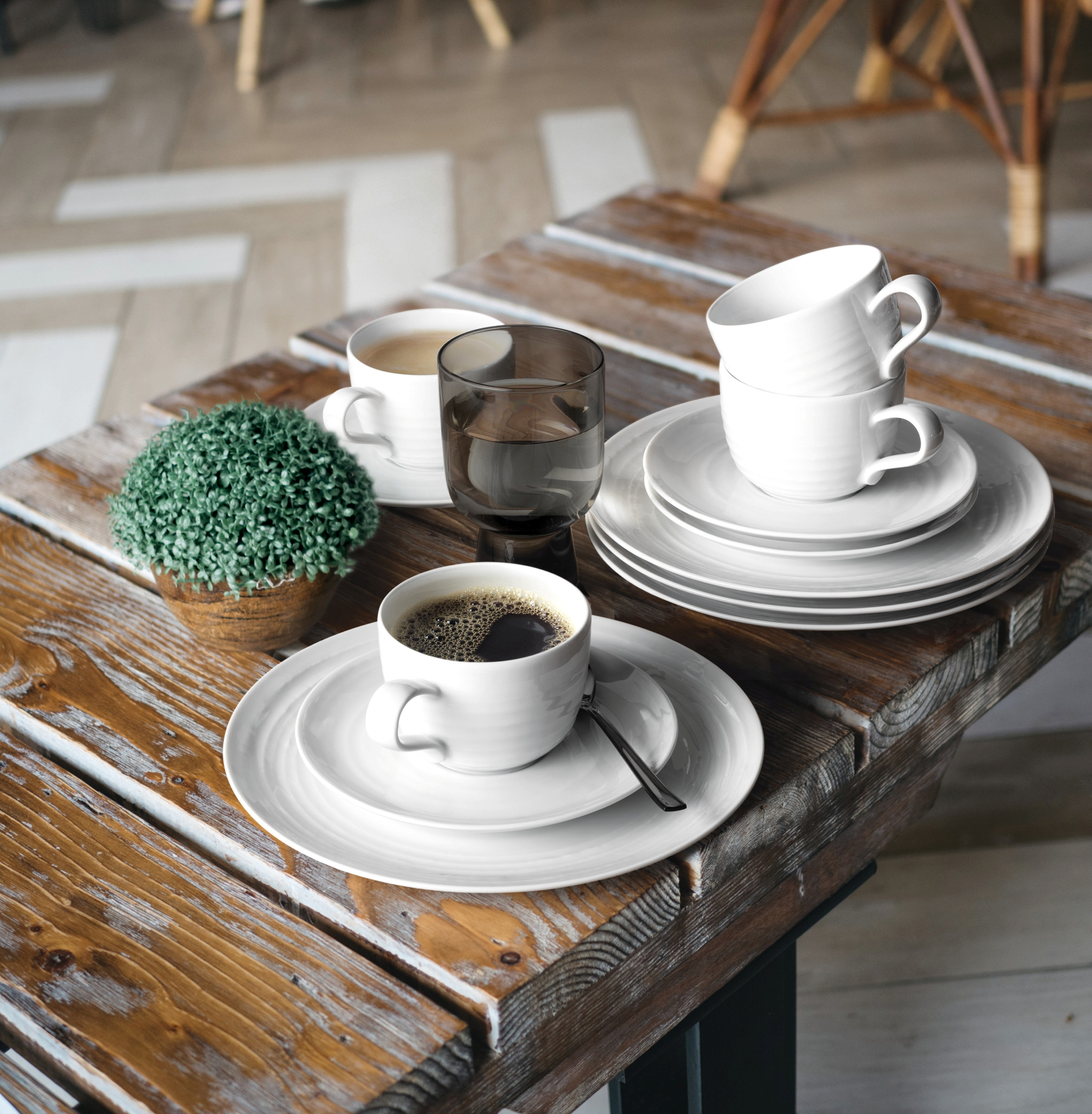 Kaffeeset Terra, 12tlg. - weiß