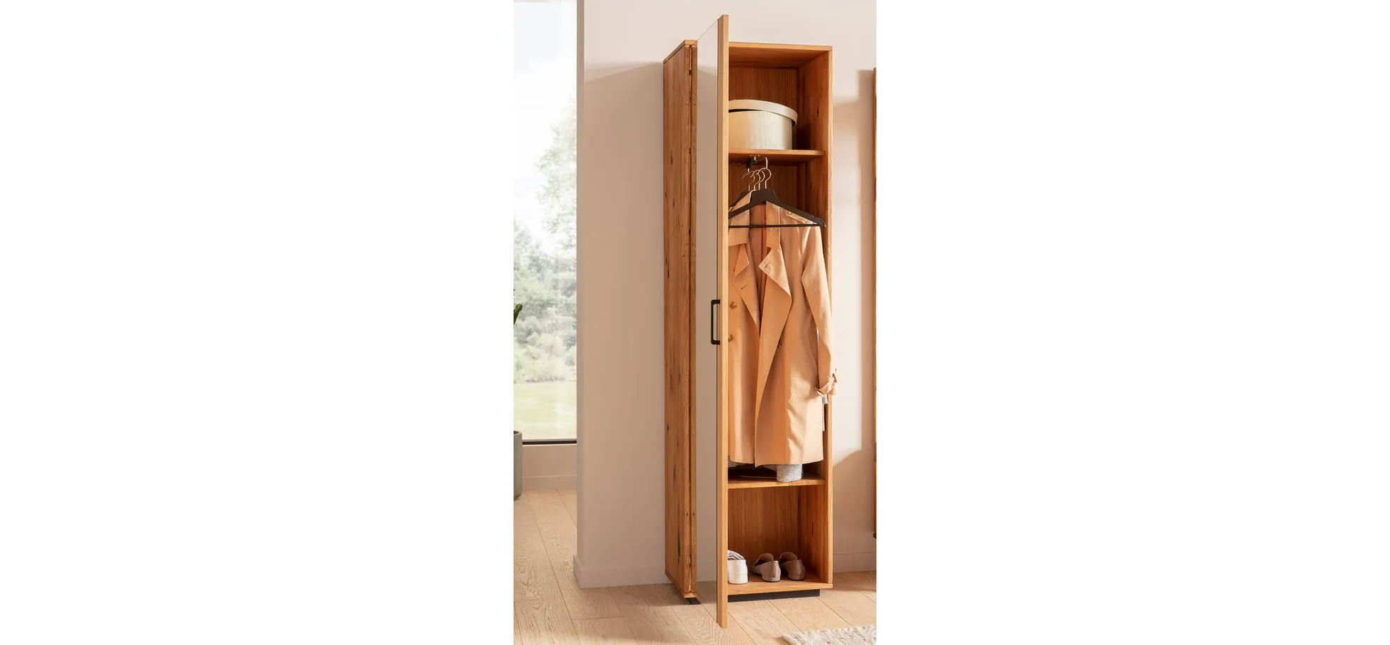 Garderobenschrank Savannah - Wildeiche massiv, natur geölt