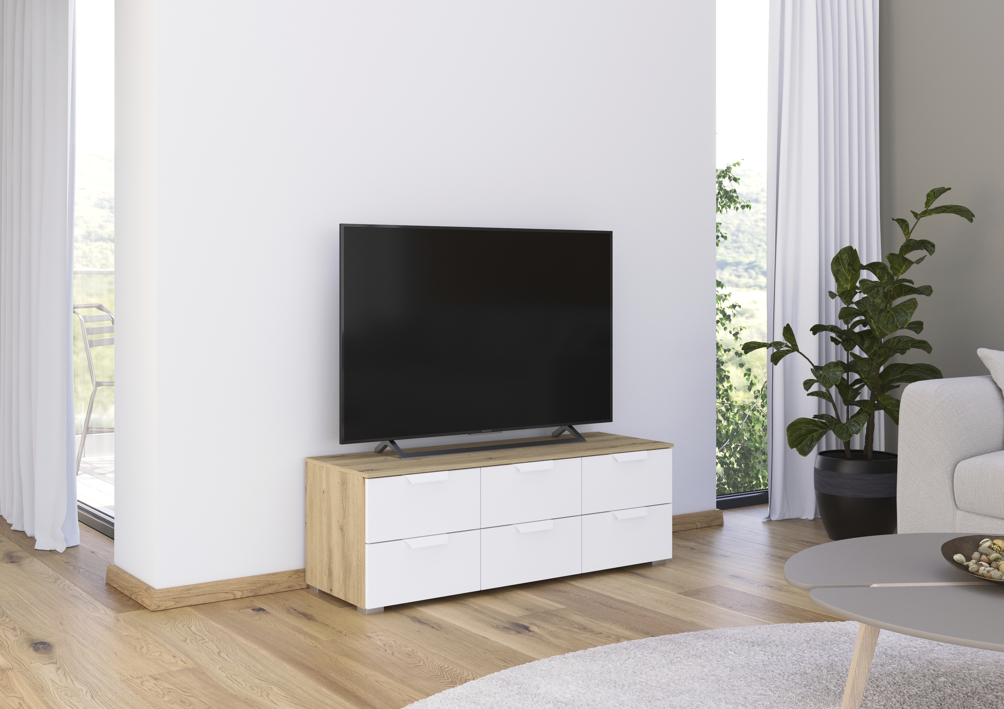 TV-Element, alpinweiß/Eiche Artisan Dekor - MyStyle 5002