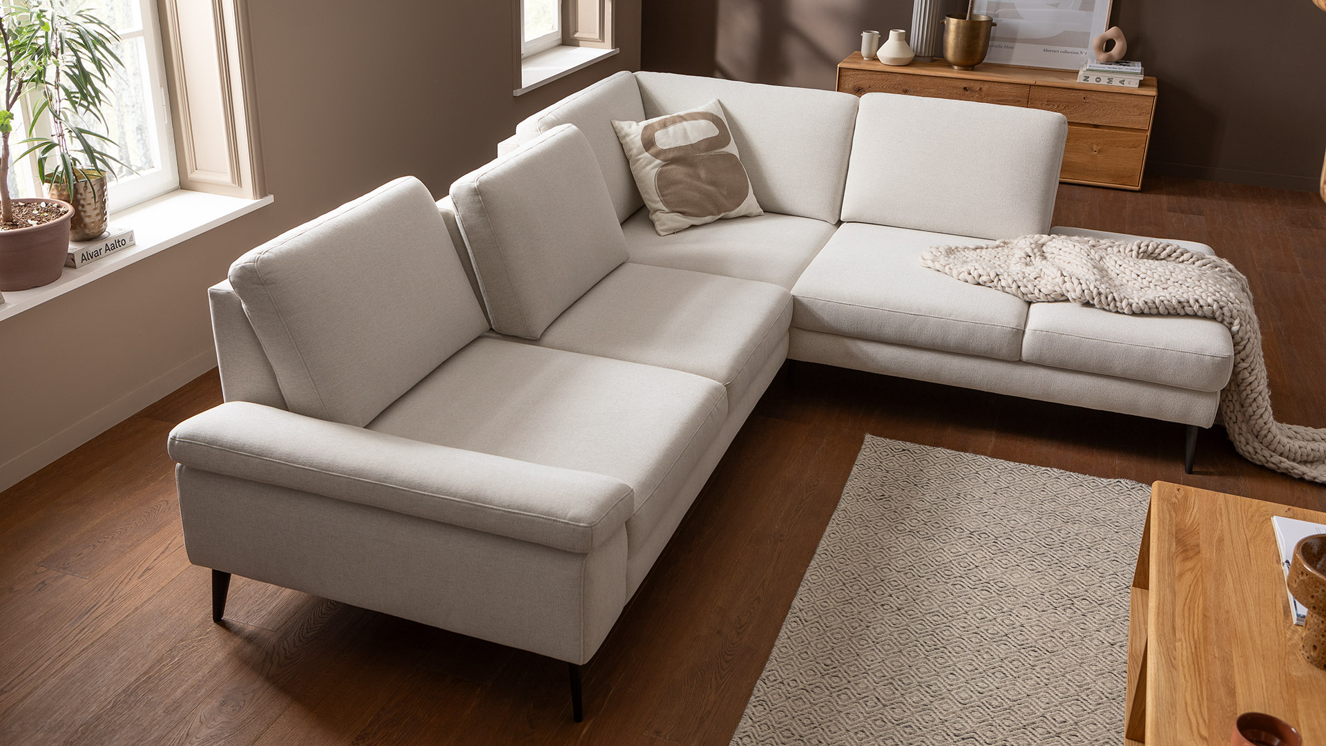 Ecksofa, Stoff naturel - Natura Home Houston