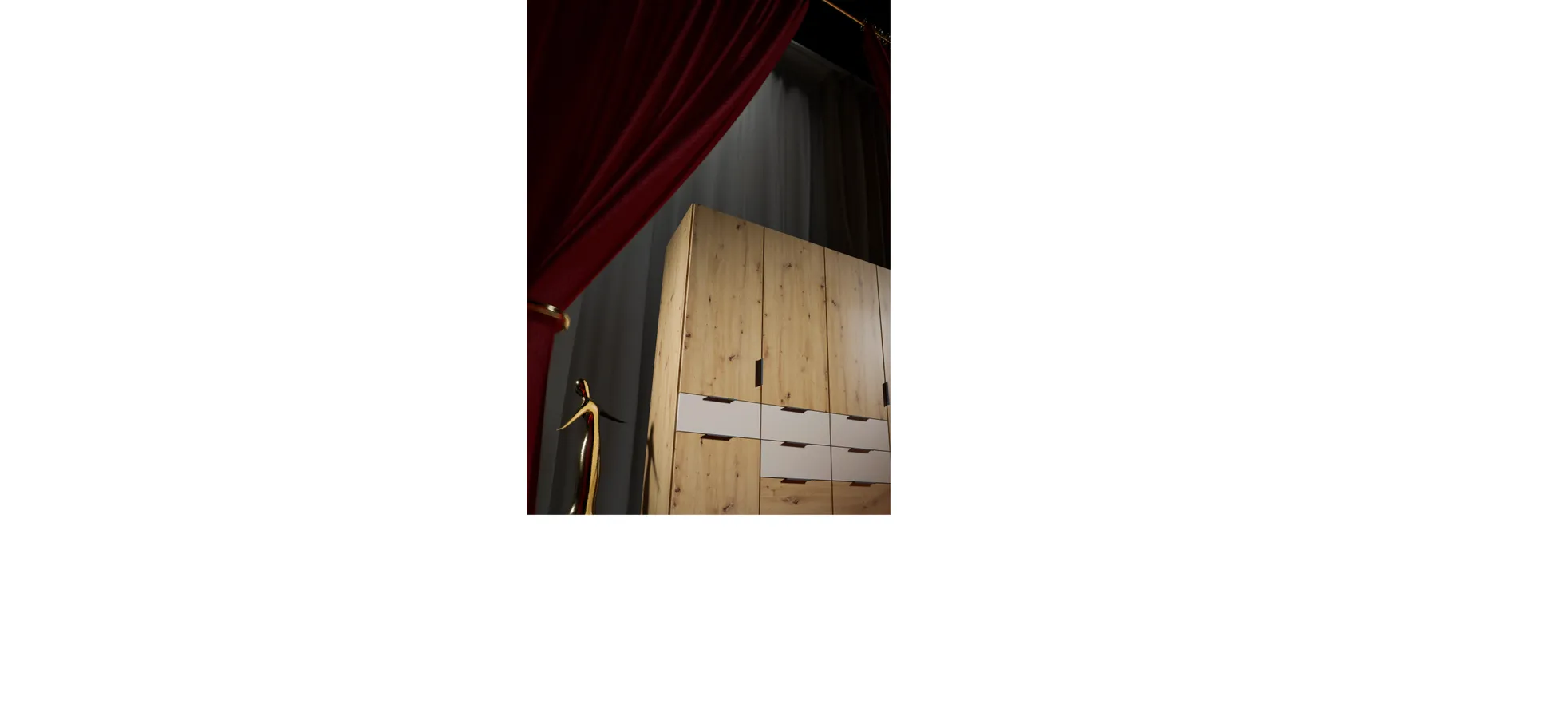 Drehtürenschrank, 5-türig, Dekor Eiche - Raas