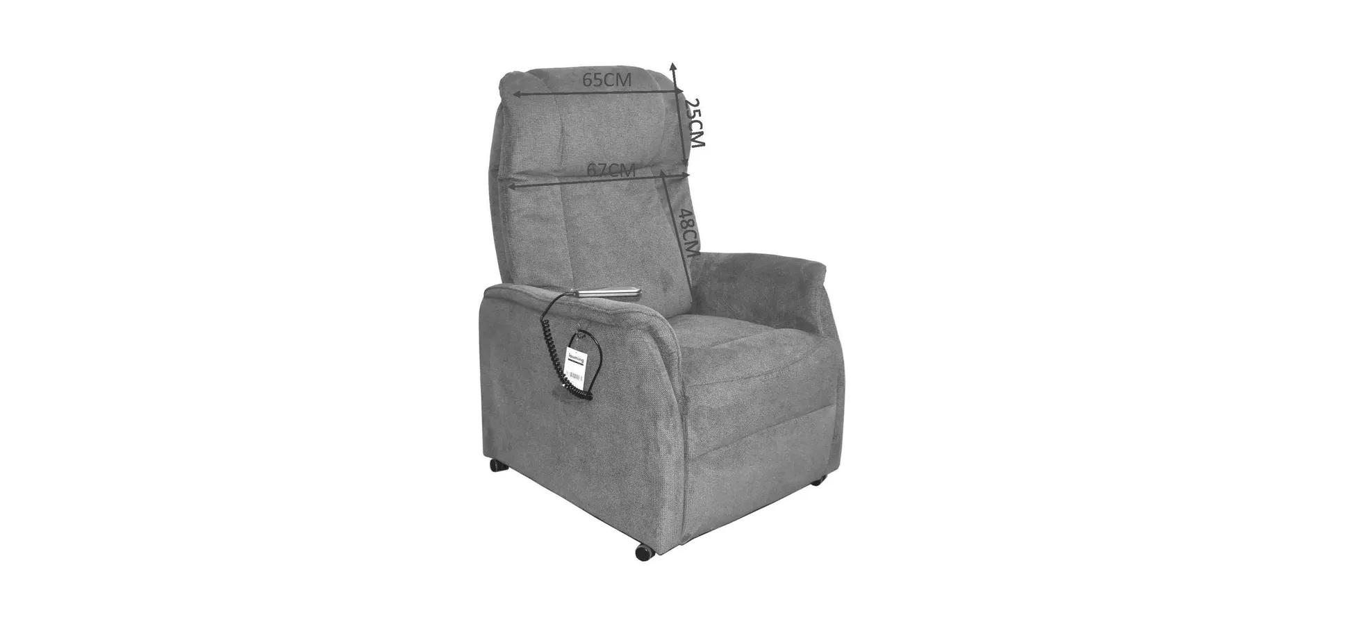 Fernsehsessel, Stoff grau, 1-motorisch - Mando