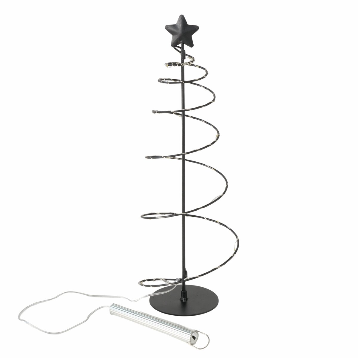 Dekoaufsteller Saturn, Baum, LED - H 40,00 cm Eisen pulverbesch. schwarz