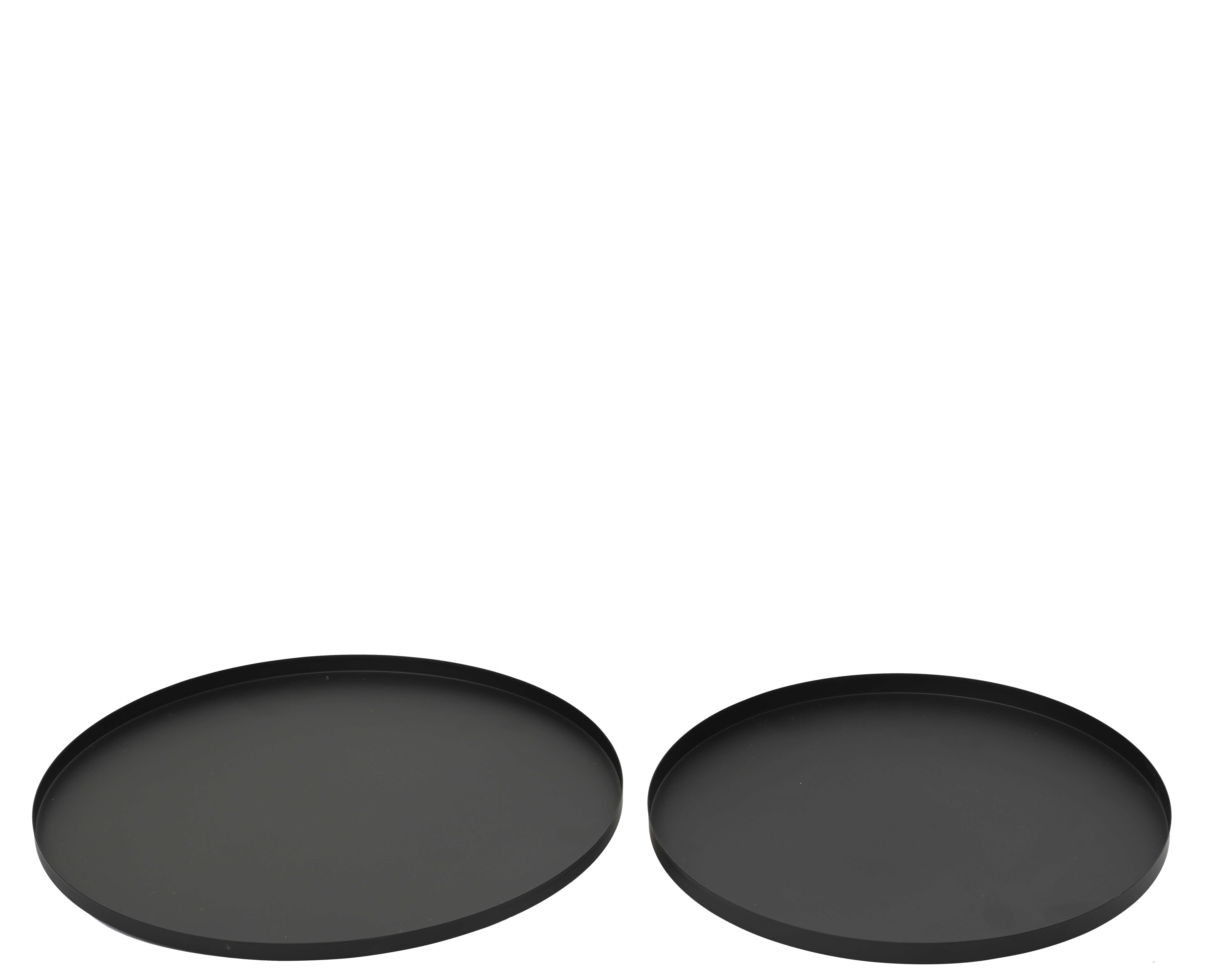 Tablett, klein - schwarz matt, Eisen, Ø30-H1.50cm