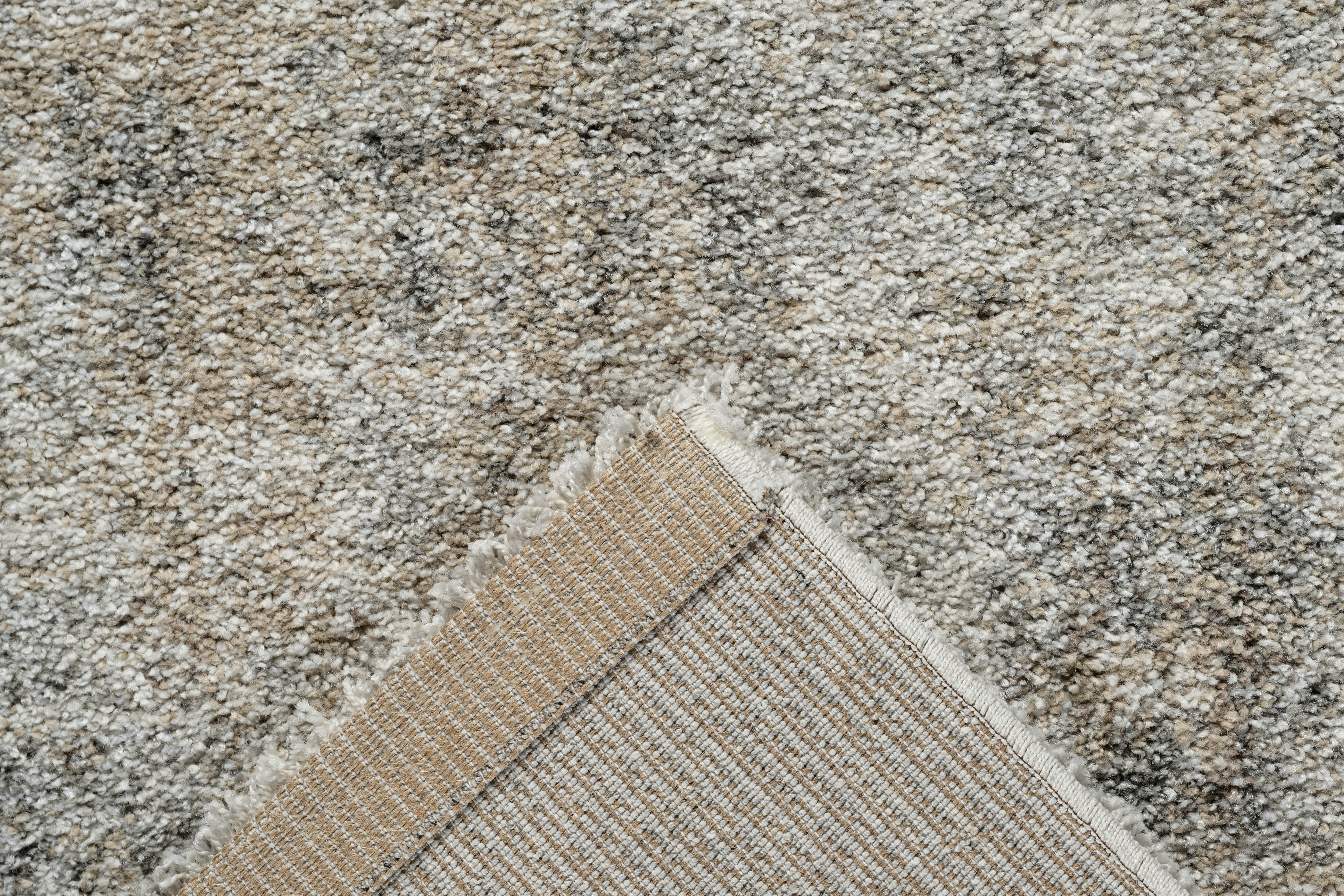 Webteppich, weiß-grau-braun, 80x150 cm - Rehari