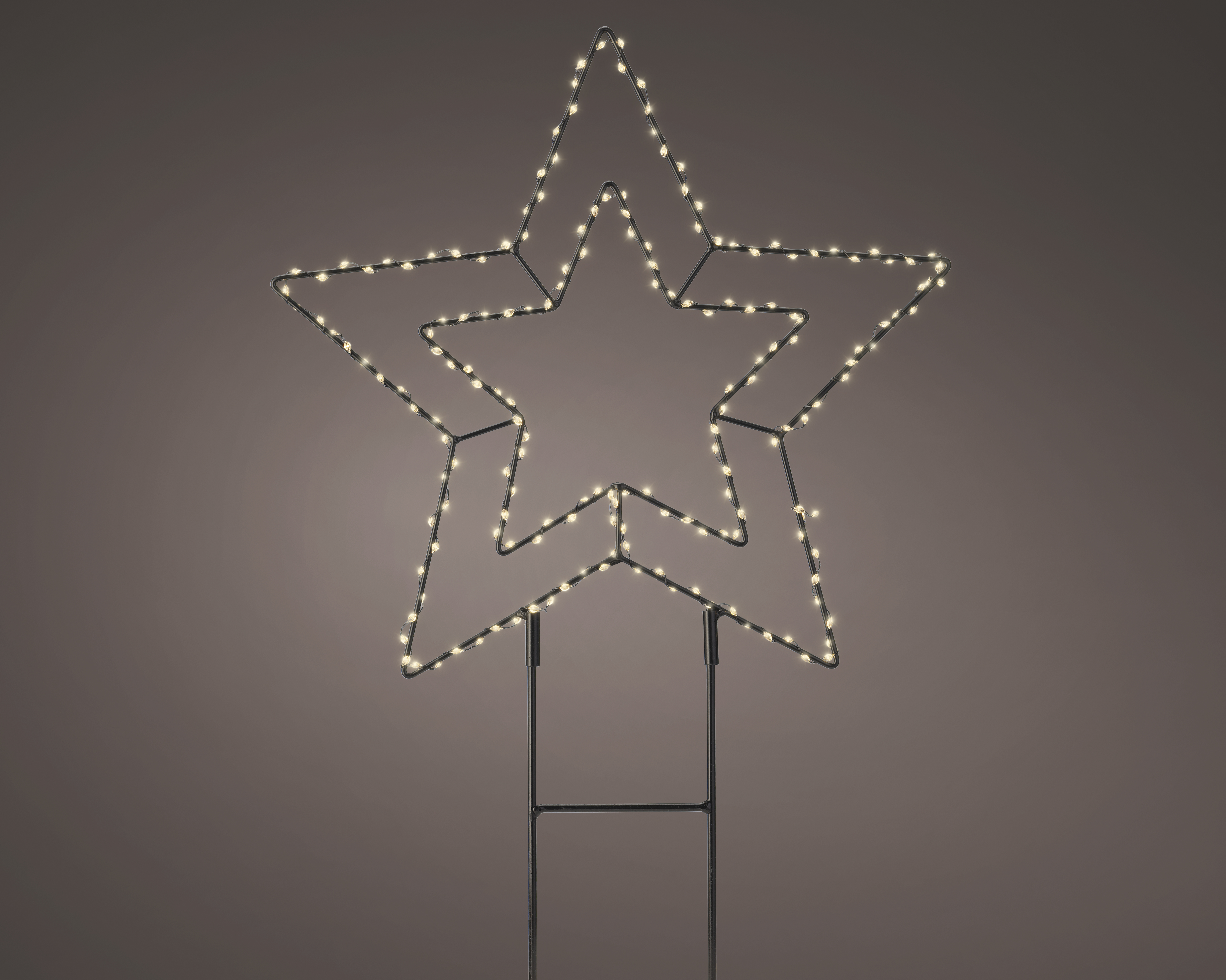 LED Stabbeleuchtung - schwarz/warmes weiss, Metall, Ø38-L0.60cm-180L