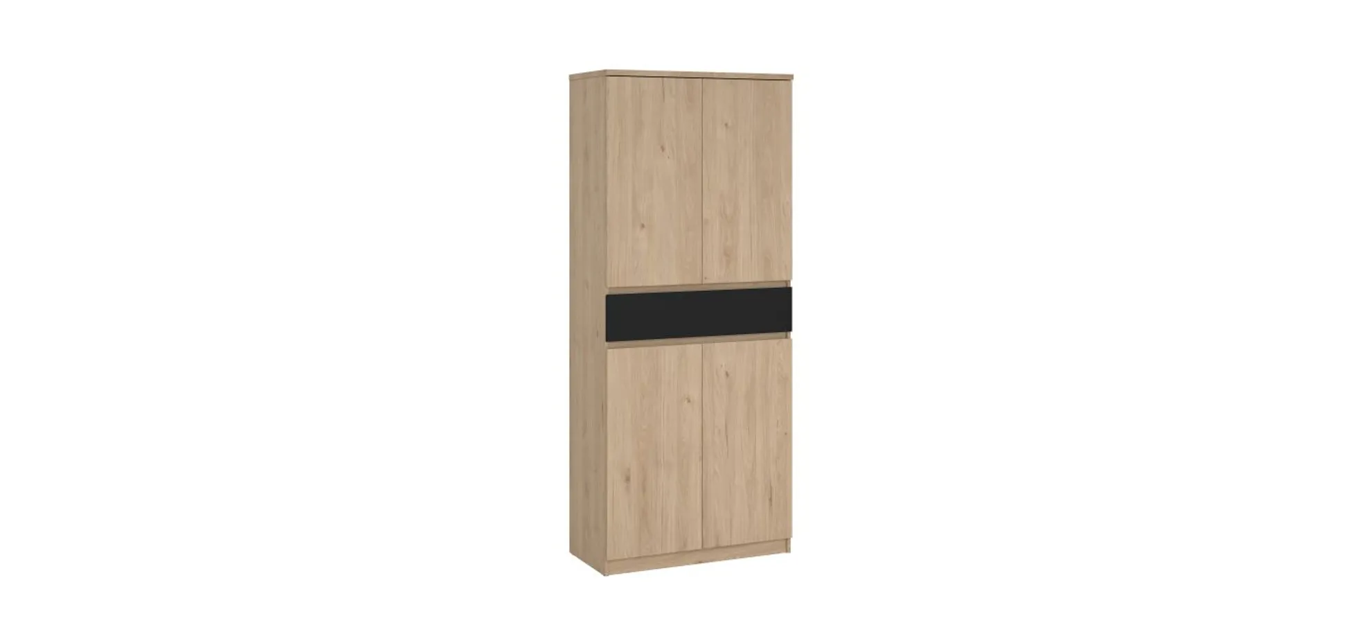 Schuhschrank - B ca. 81 cm, Jackson Hickory Nachbildung, Schwarz