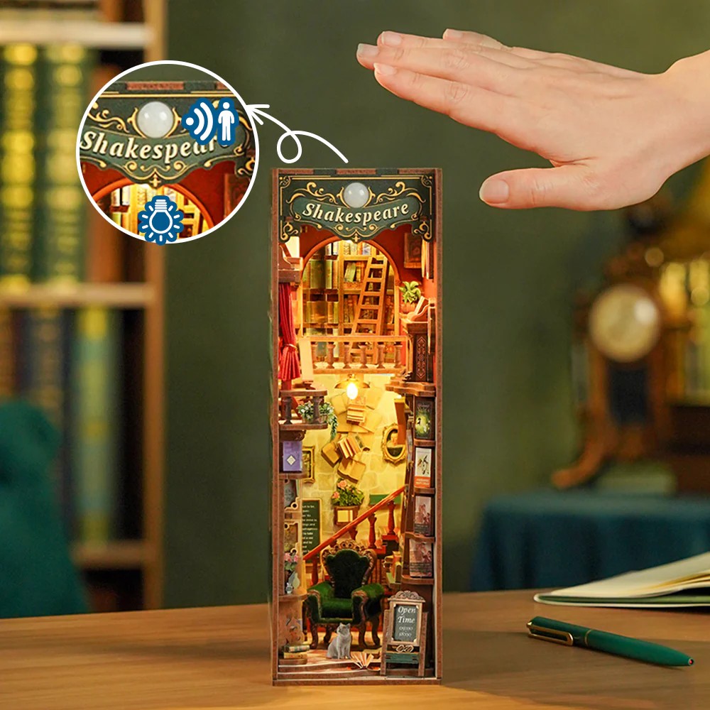 Tonecheer DIY-Set Book Nook mit LED, 3D Puzzle - Left Bank Bookstore