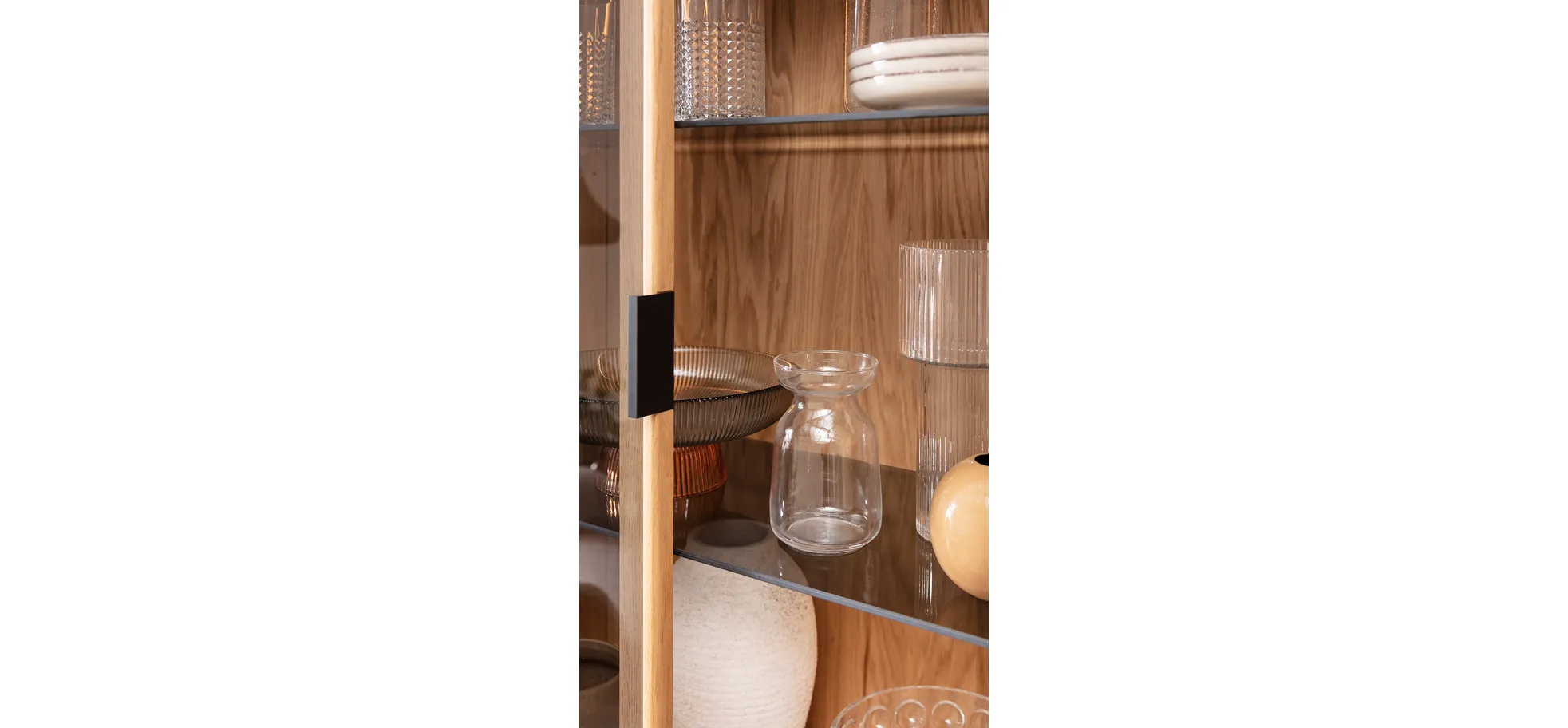 Wohnwand, Eiche massiv, legno geölt - Elara