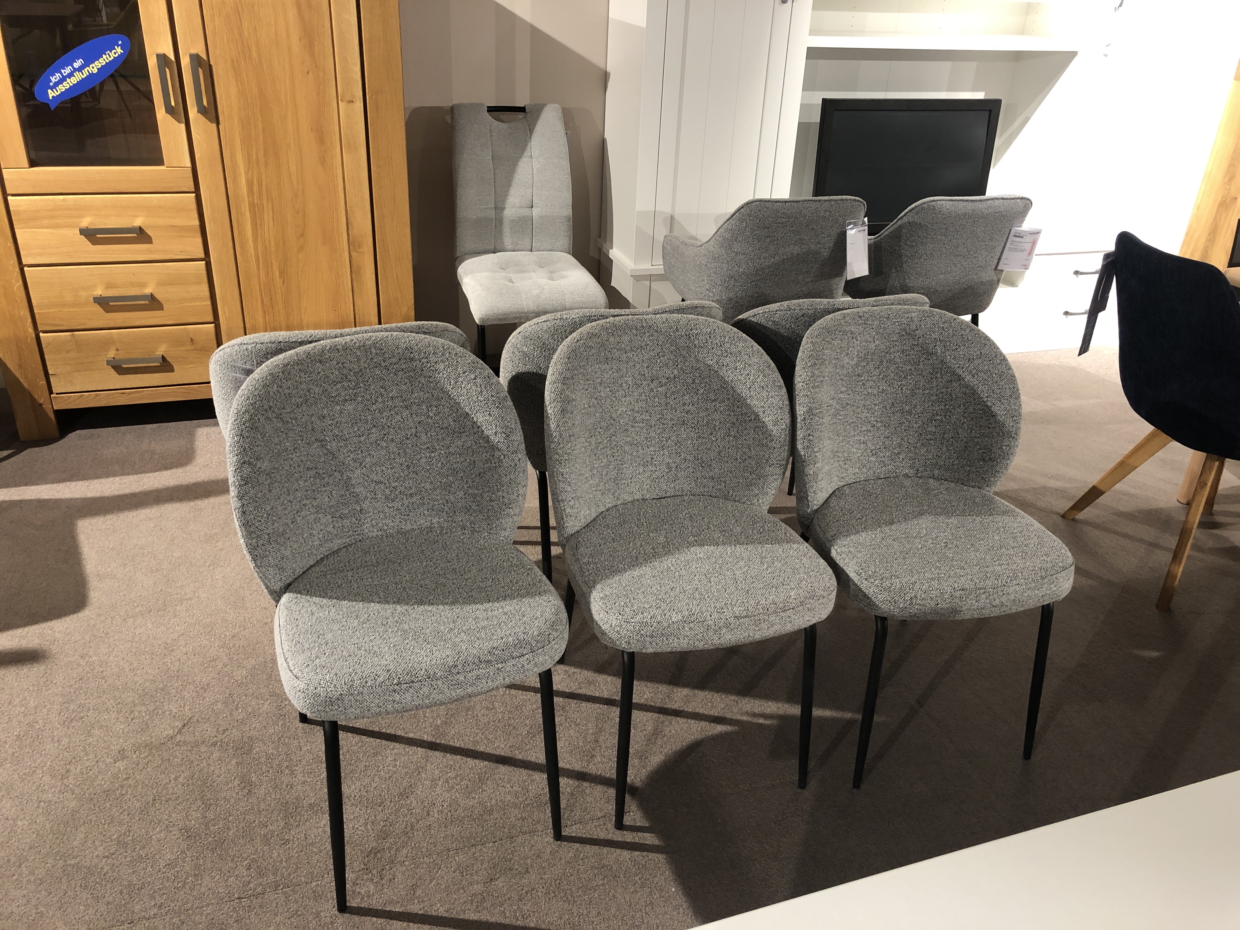 Stuhlsatz, Metallgestell schwarz matt - Asra