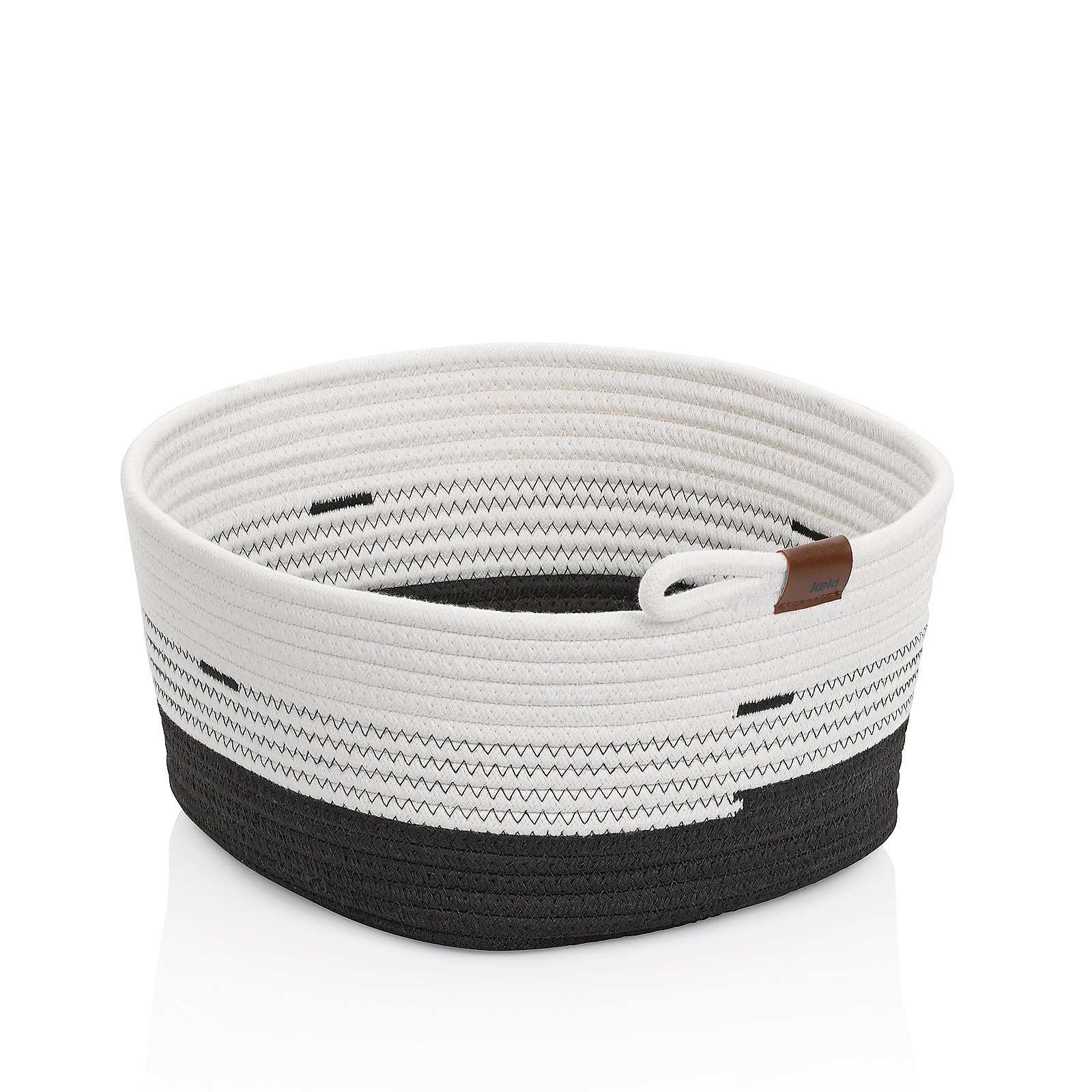 Korb Hedda 30x17x32 cm - Baumwolle/Polyester Mischung weiß-schwarz