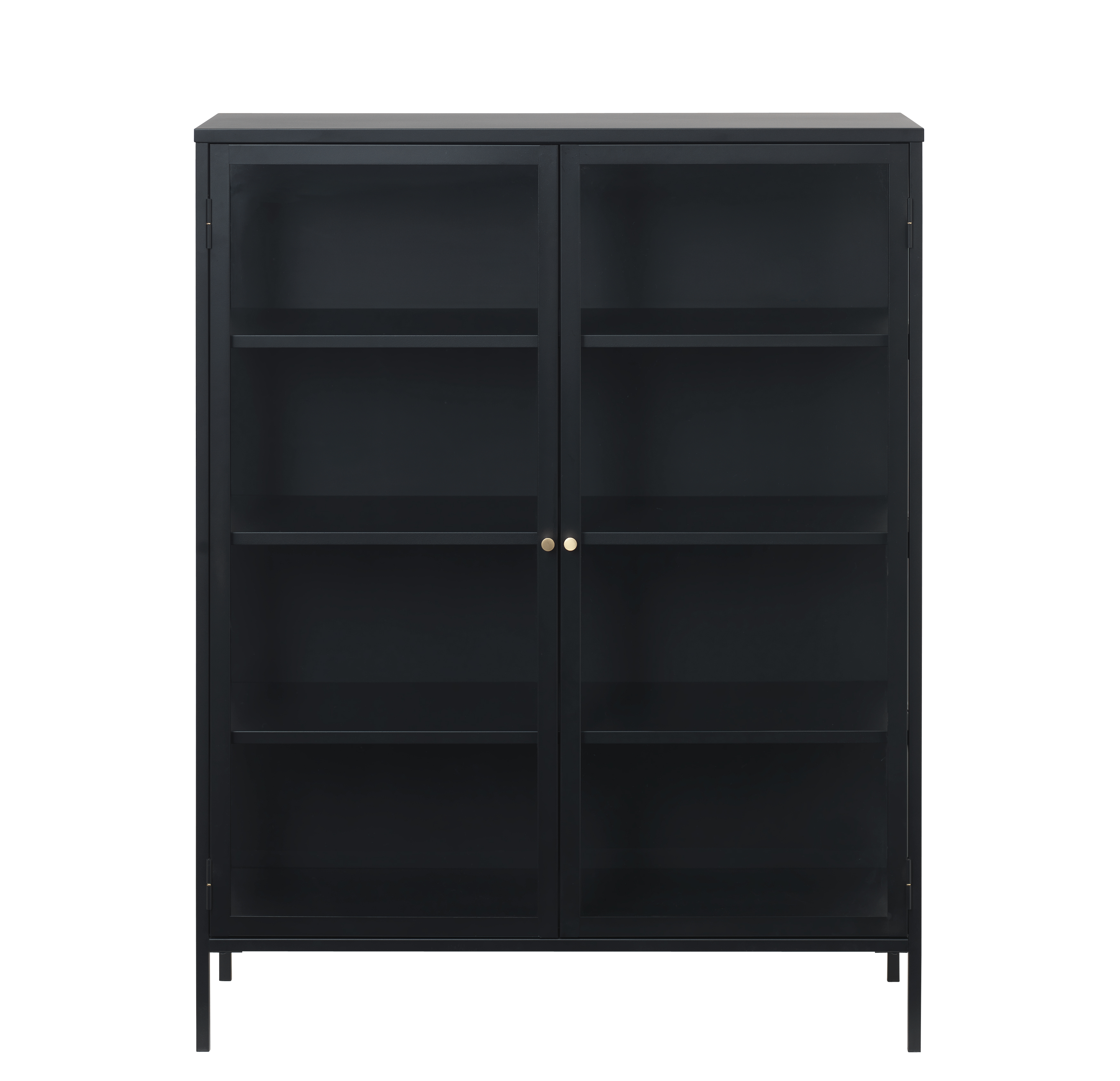 Highboardvitrine, schwarz  - UNELL