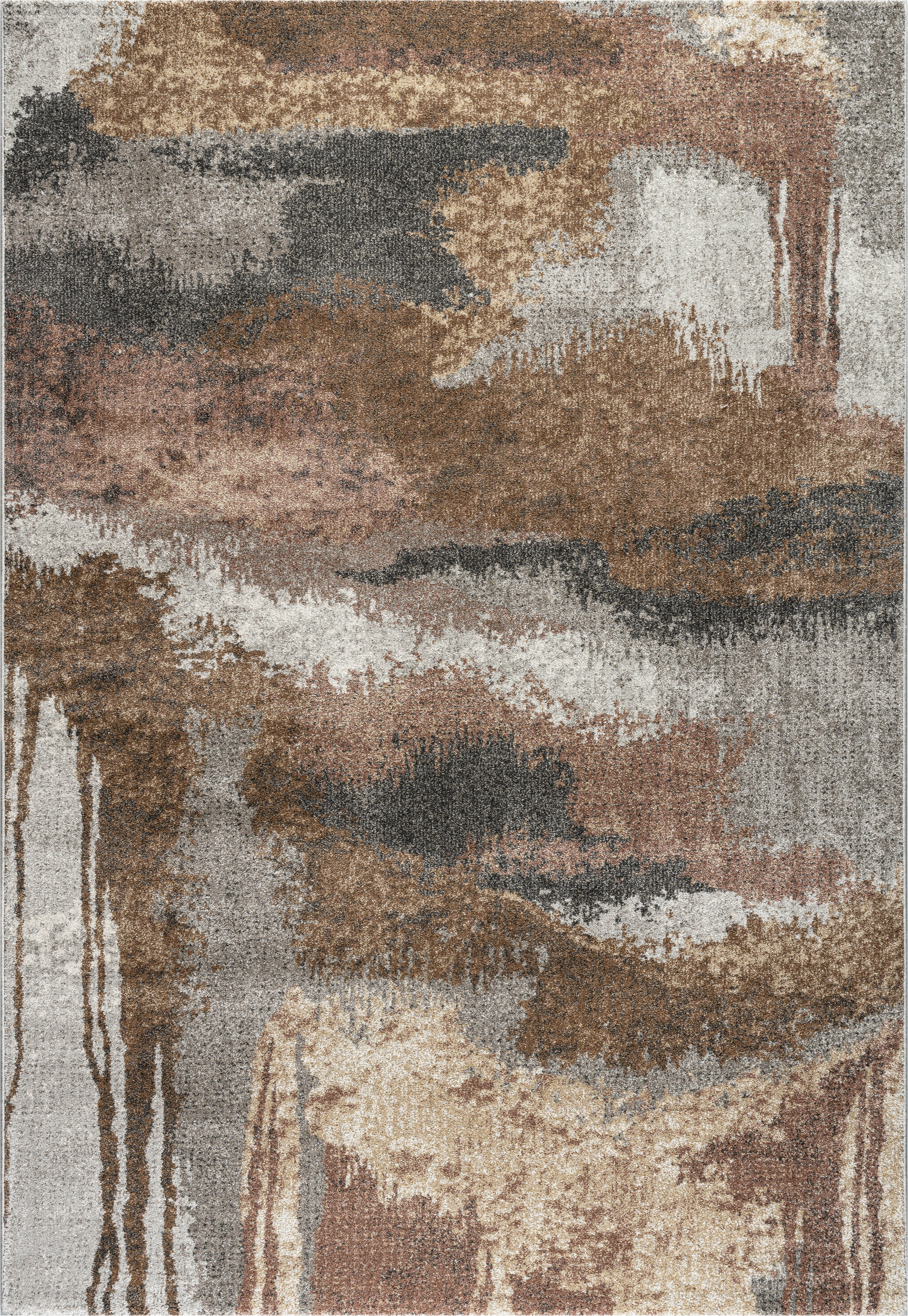 Webteppich, braun-grau-weiß, 80x150 cm - Radison