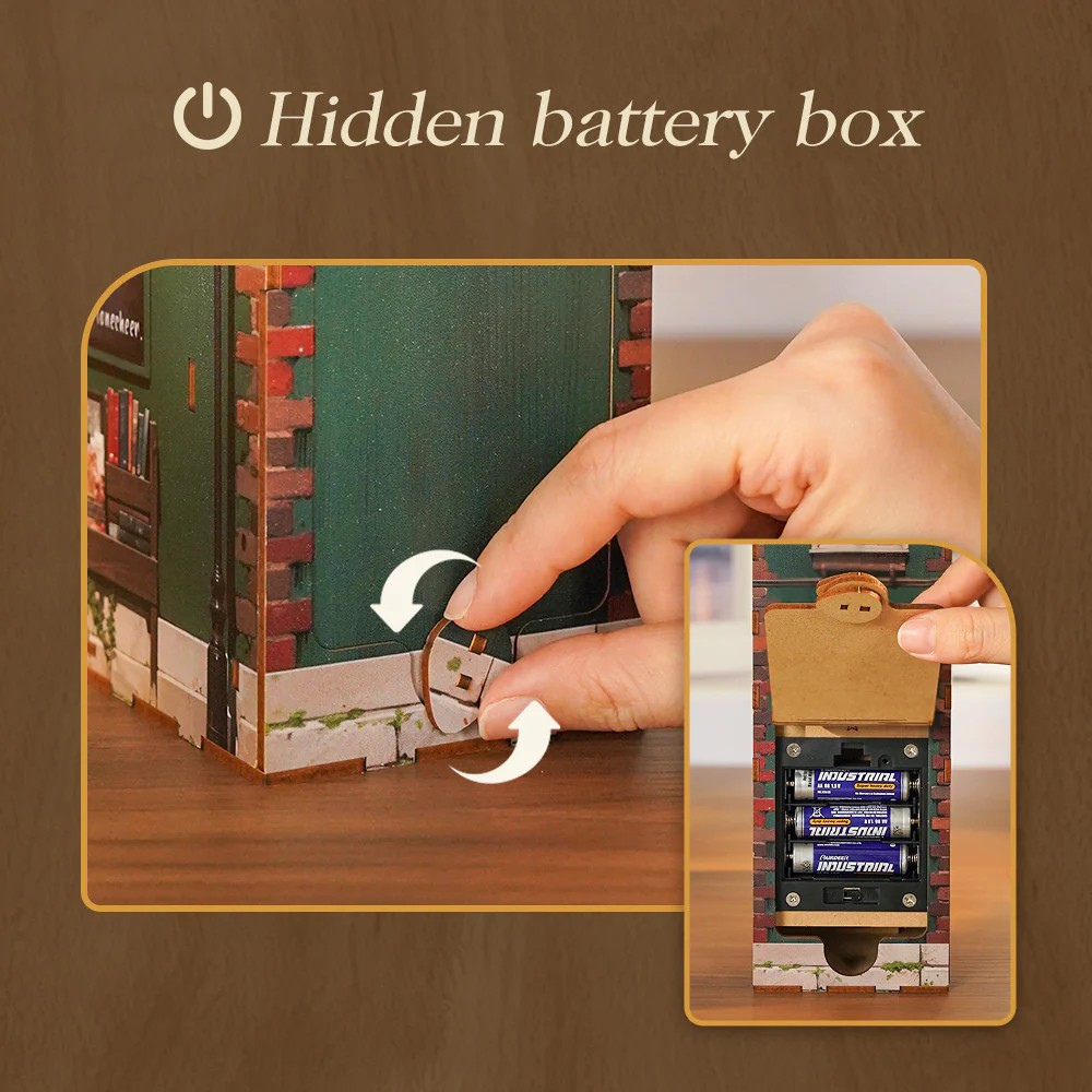 Tonecheer DIY-Set Book Nook mit LED, 3D Puzzle - Left Bank Bookstore