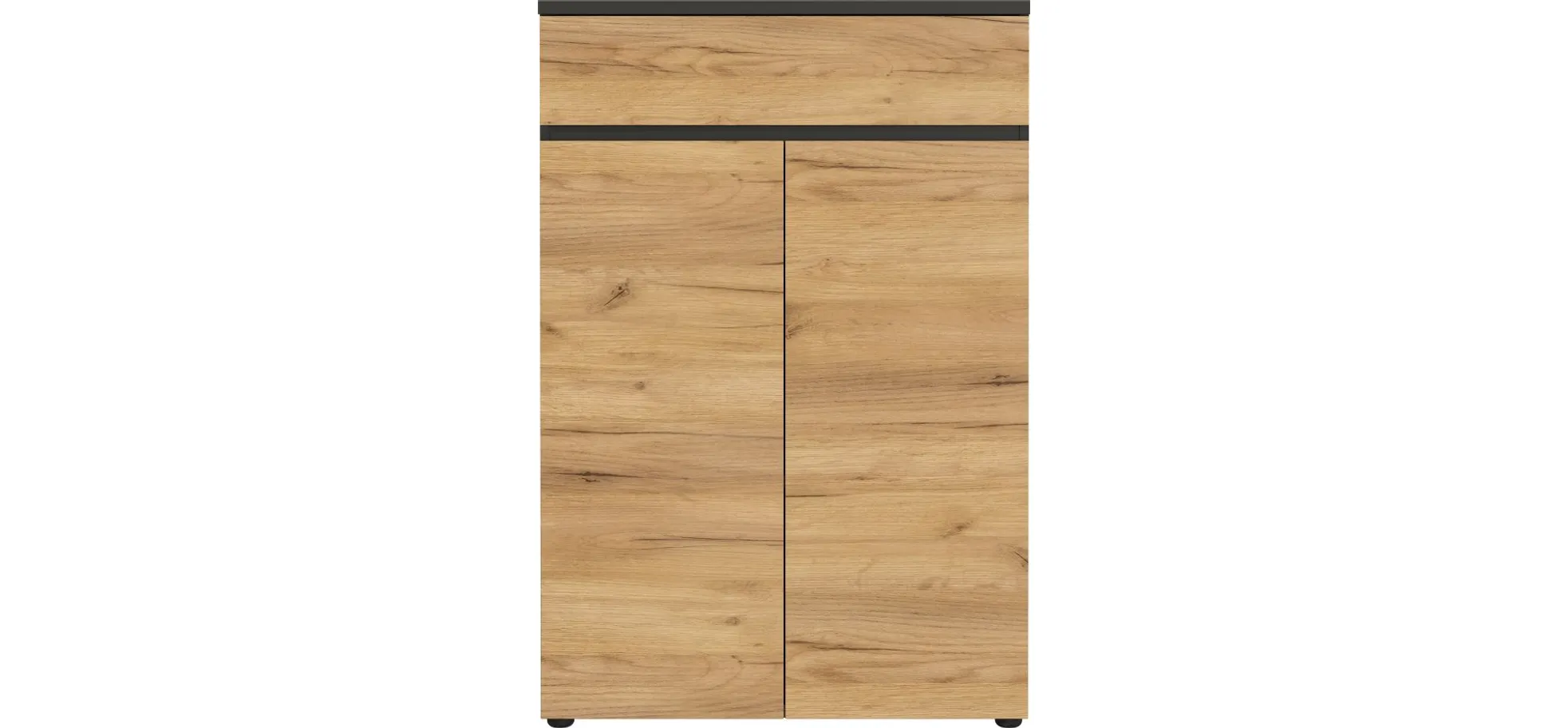 Aktenschrank GRIFFIN - B/H/T ca. 80x120x40 cm, Graphit, Eiche Dekor