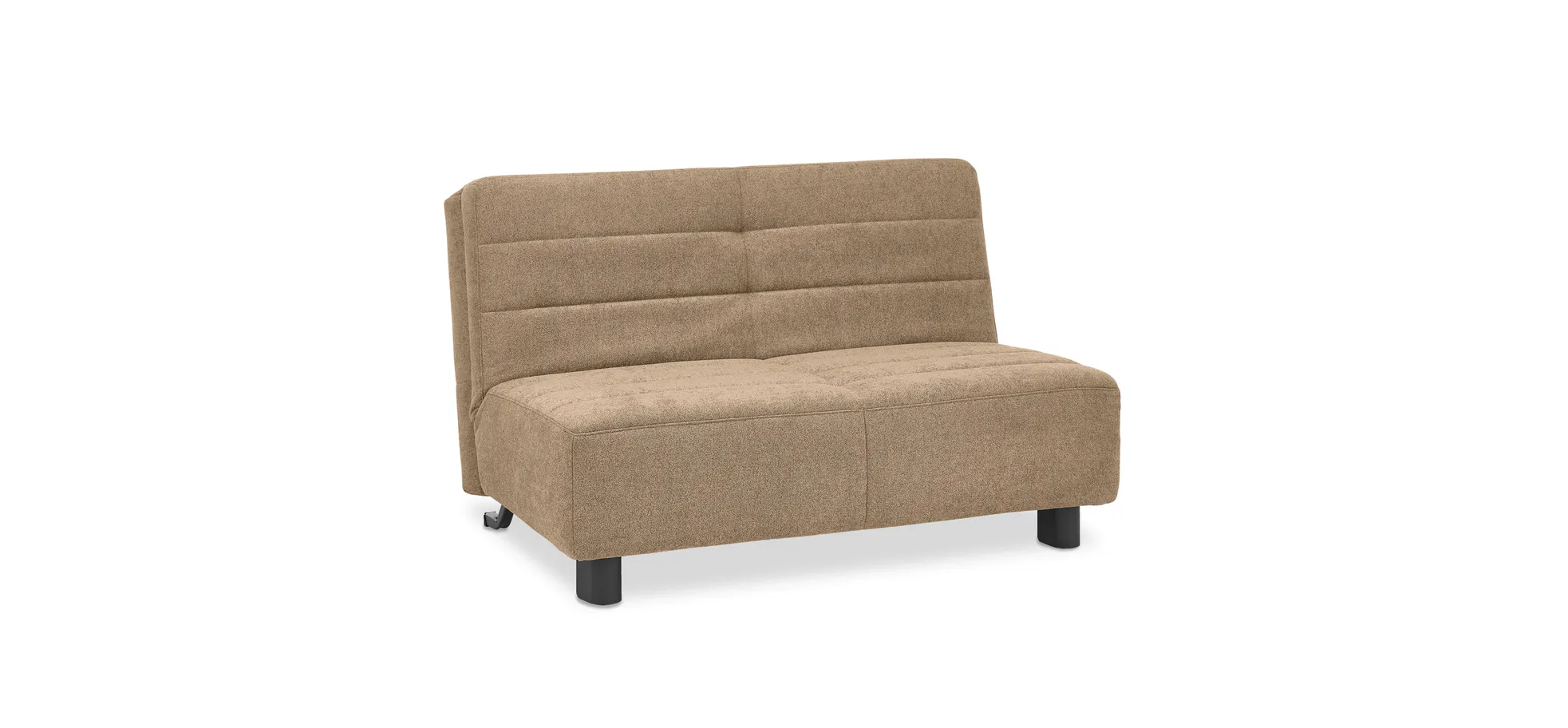  Faltsofa Easy - 2-Sitzer ohne Armlehne, ca. 140 cm inkl. Schlaffunktion, Stoff, Braun
