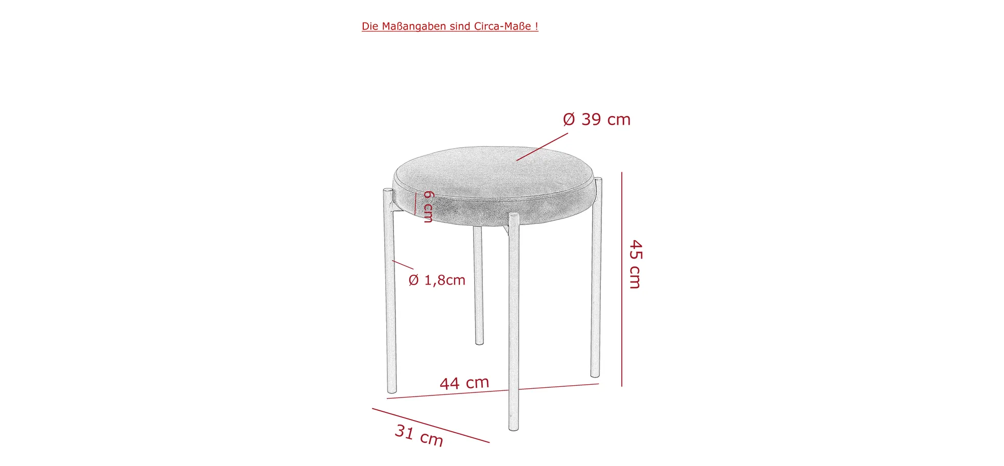 Hocker - Microfaser, Vintage Anthrazit