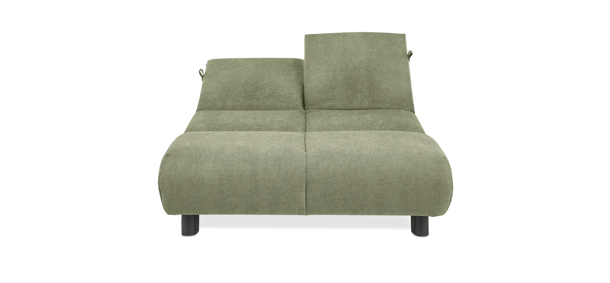  Faltsofa EBBY - 2-Sitzer ohne Armlehne, 140 cm inkl. Schlaffunktion/Relaxfunktion, Stoff, Grün